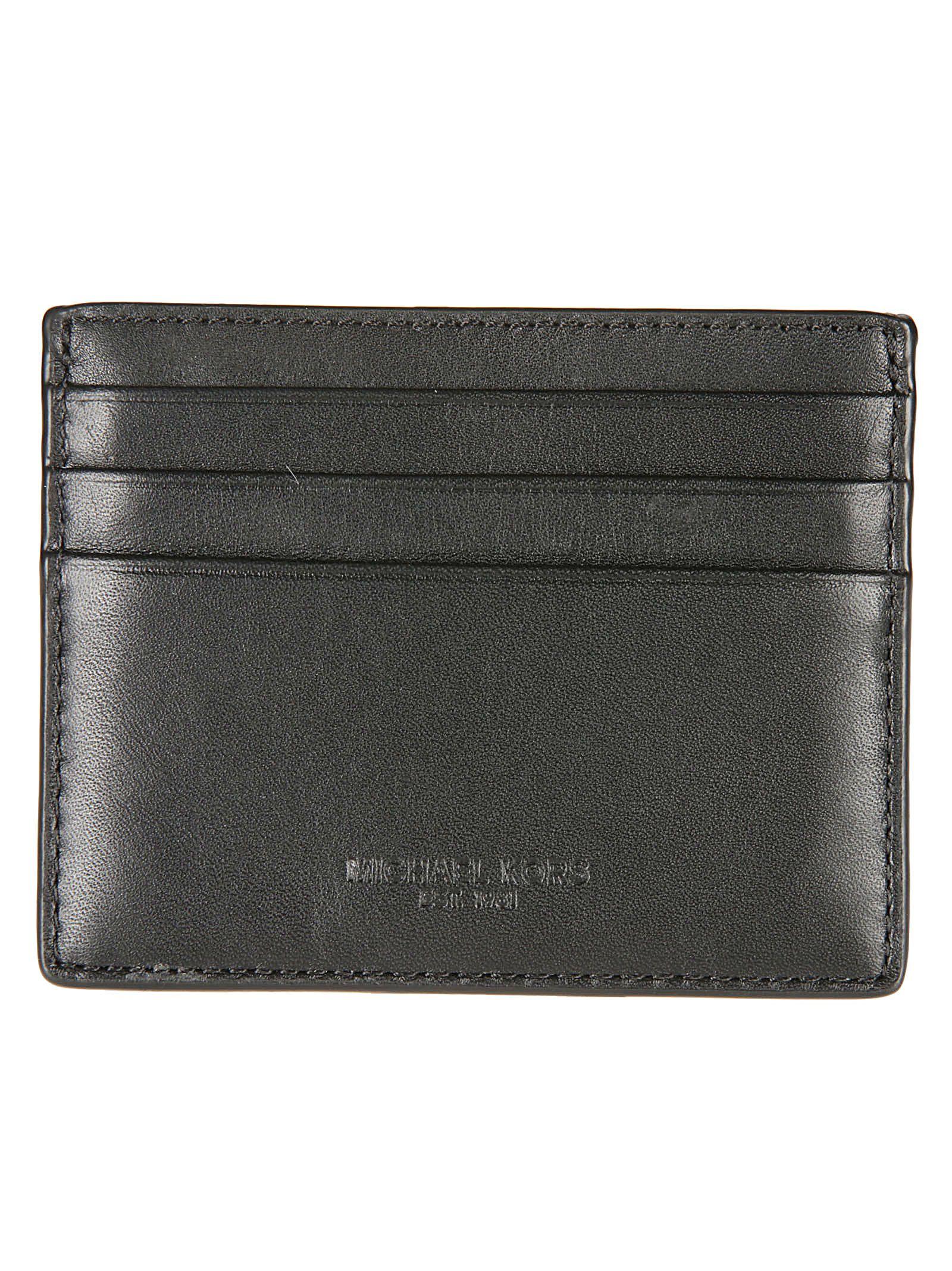 Michael Kors Black Leather Card Holder in Black for Men - Lyst