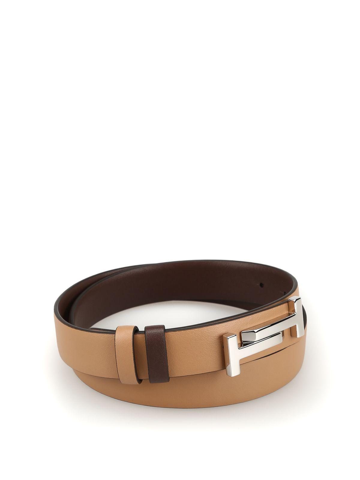 Tod's Beige Leather Belt in Natural Lyst