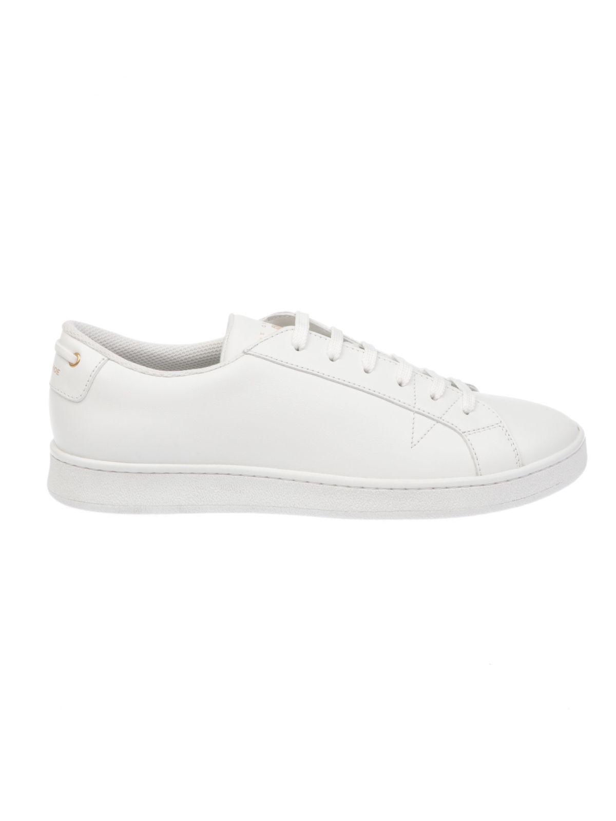 Car Shoe White Leather Sneakers in White for Men - Lyst