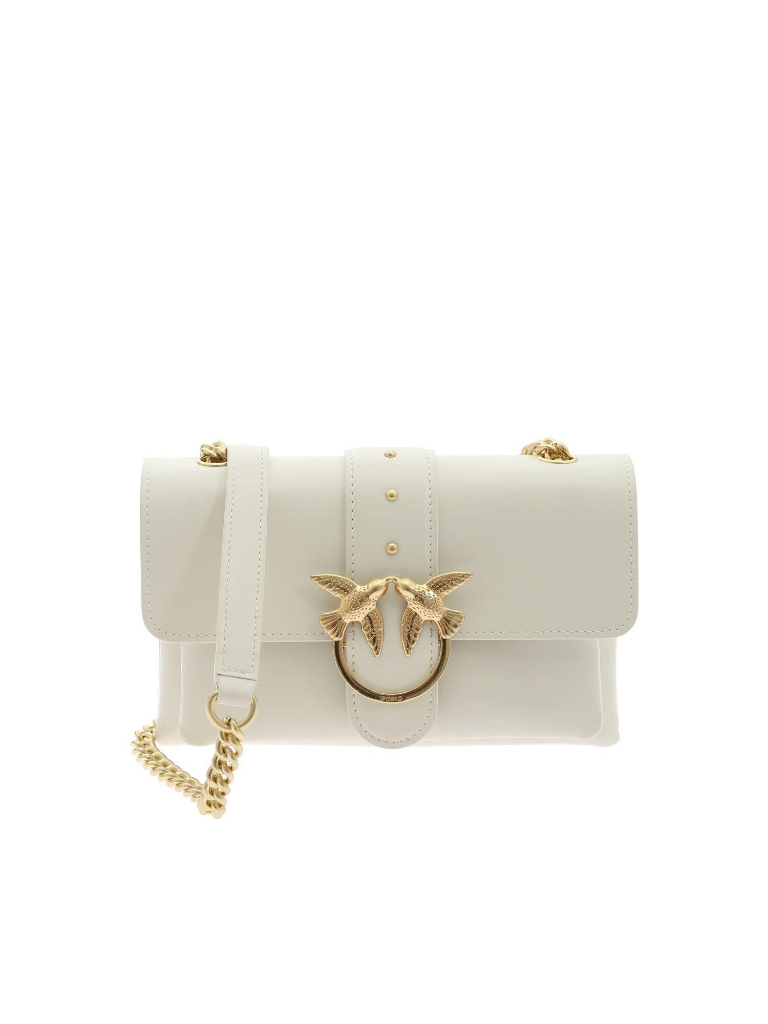 Pinko White Leather Shoulder Bag in White Lyst