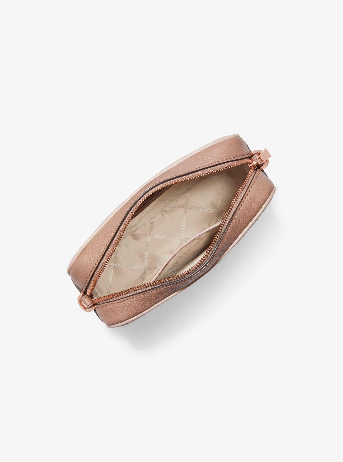 MICHAEL Michael Kors Ginny Medium Two-tone Pebbled Leather Crossbody Bag in Pink - Lyst