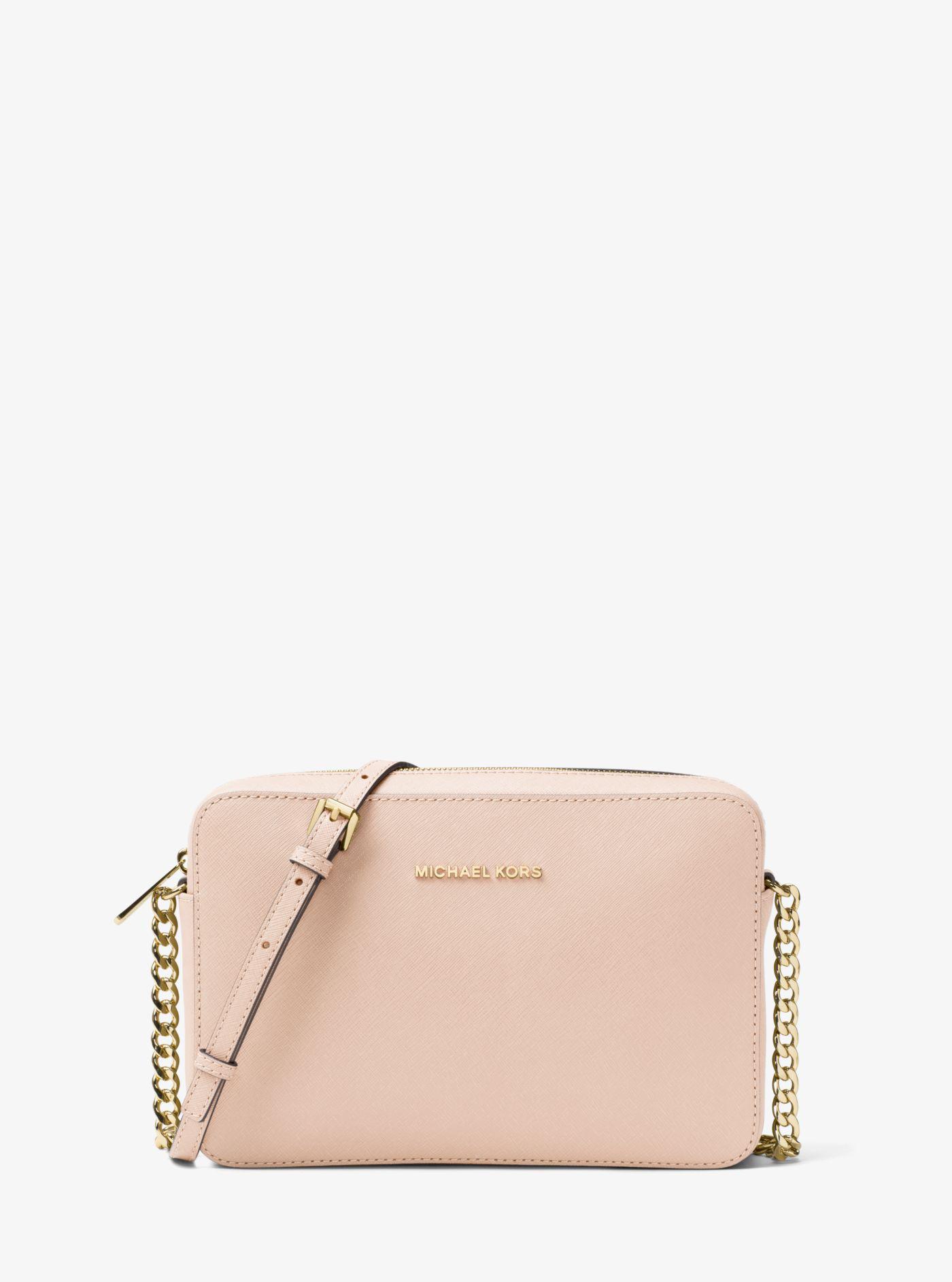 Lyst - Michael Kors Jet Set Large Saffiano Leather Crossbody in Pink
