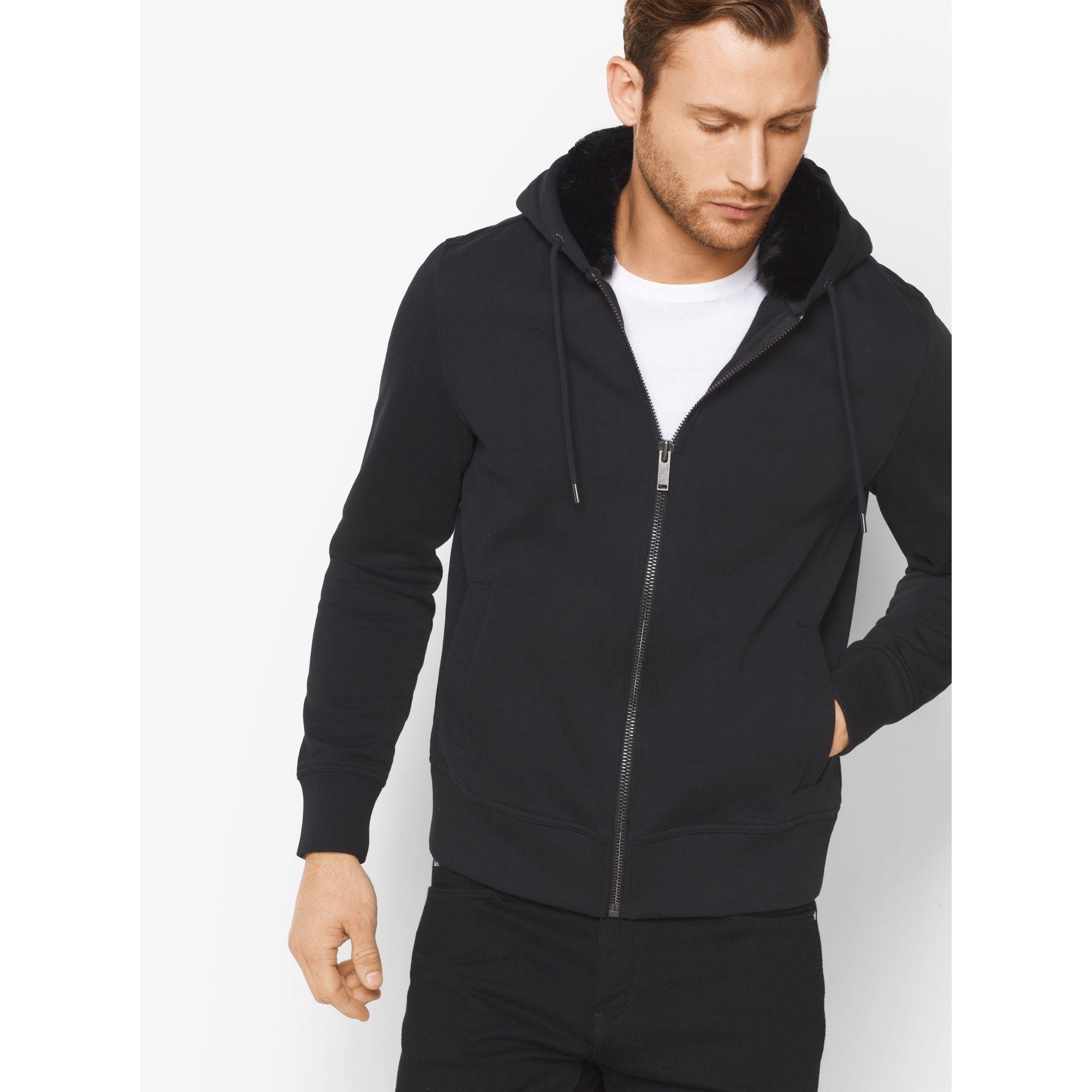 Lyst - Michael Kors Fur-lined Zip-up Hoodie in Black for Men