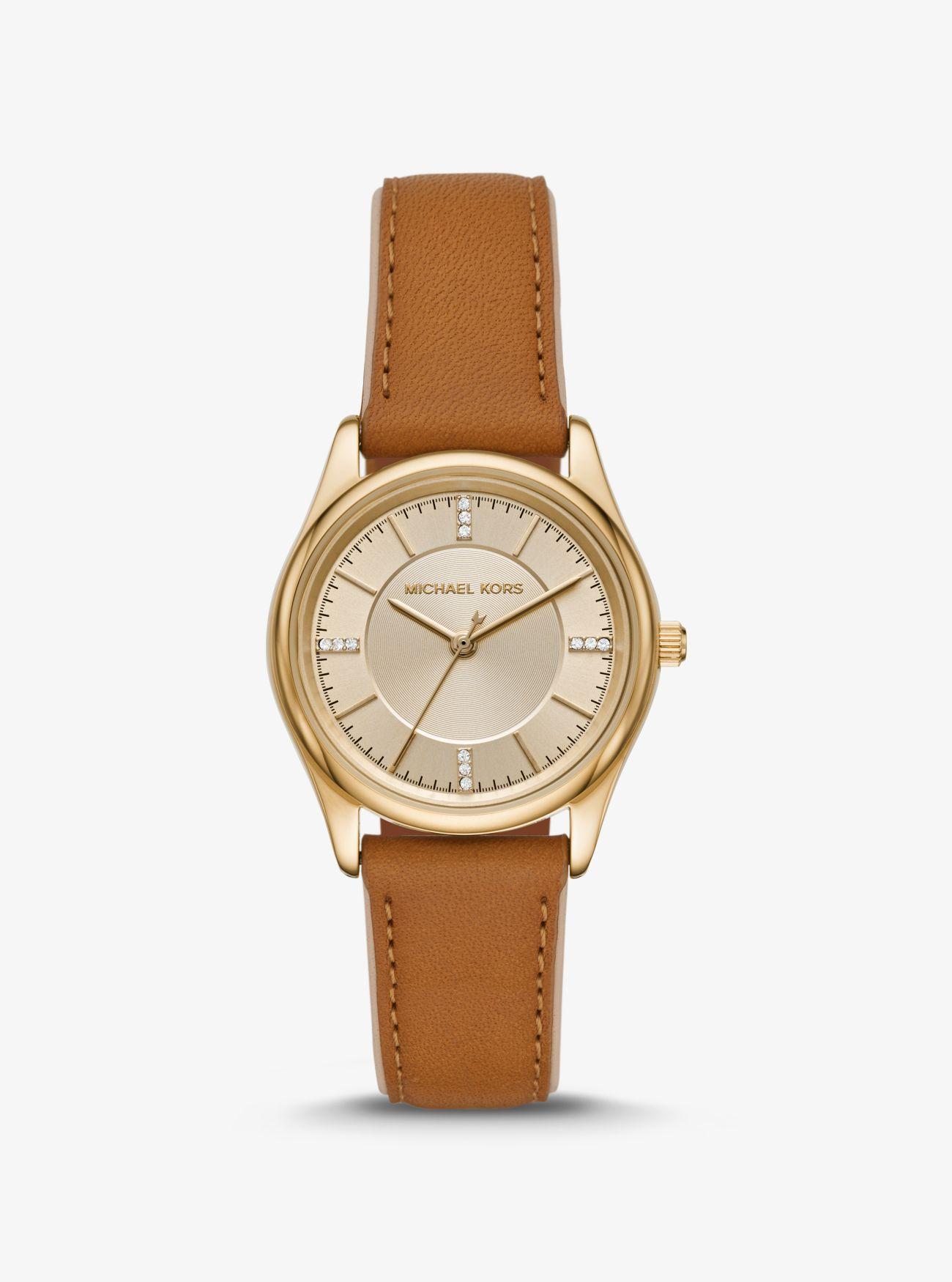Kors Color Metálico En Colette Dorado Piel Tono Michael Reloj De Y6ymI7gvbf
