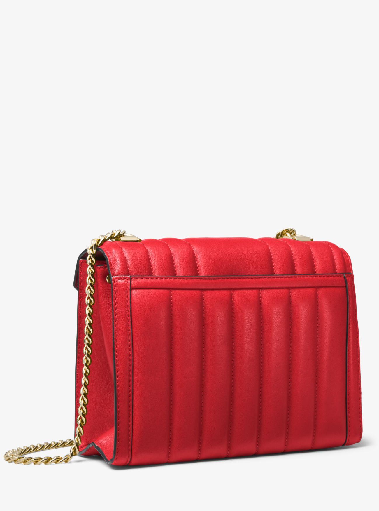 MICHAEL Michael Kors Whitney Large Quilted Leather Convertible Shoulder Bag in Red - Lyst