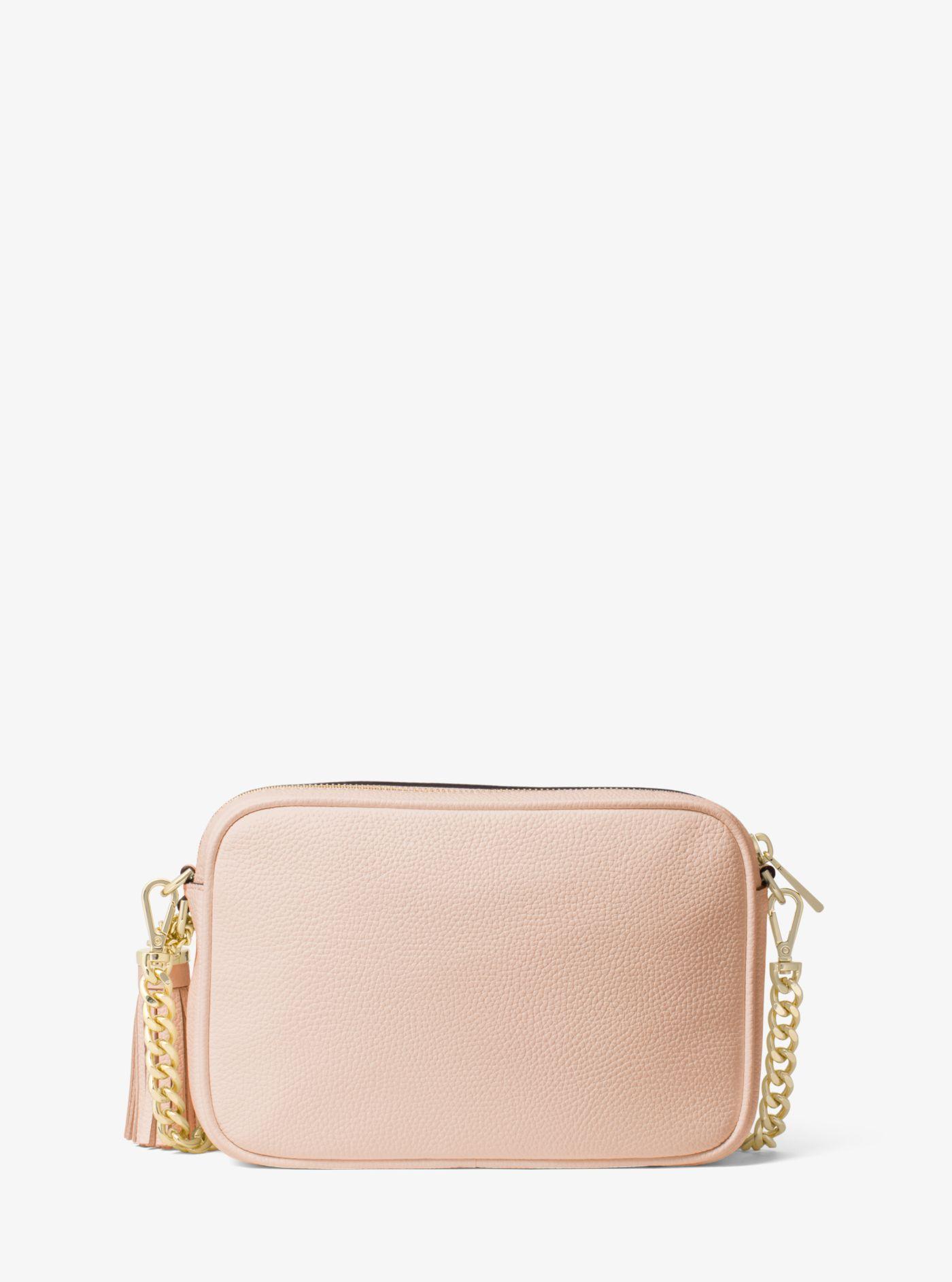 Michael Kors Ginny Leather Crossbody Bag in Pink - Lyst