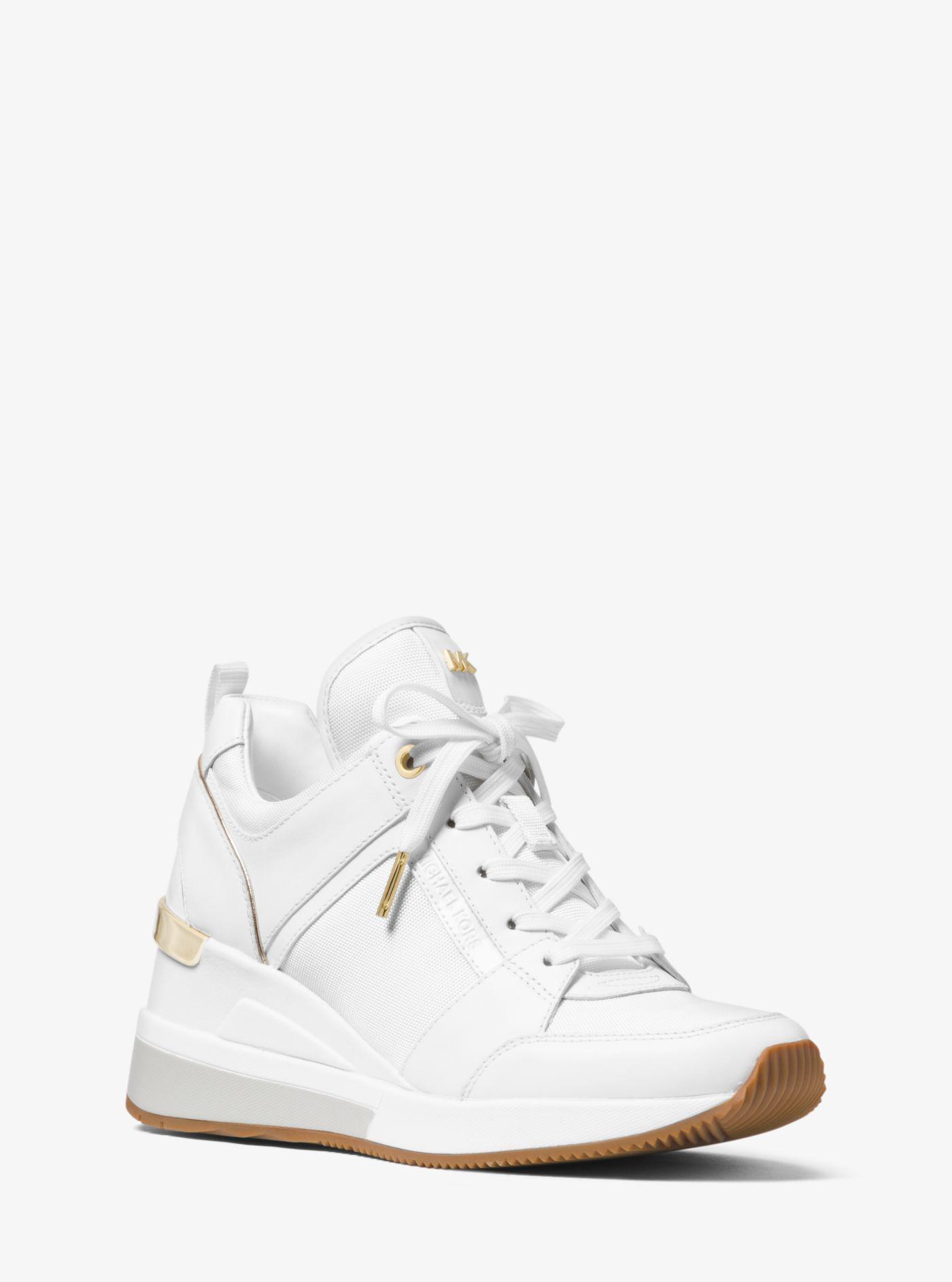 georgie denim and leather trainer