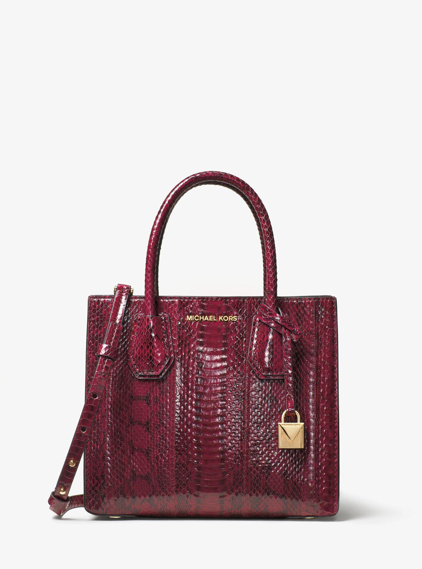 michael kors red snakeskin bag