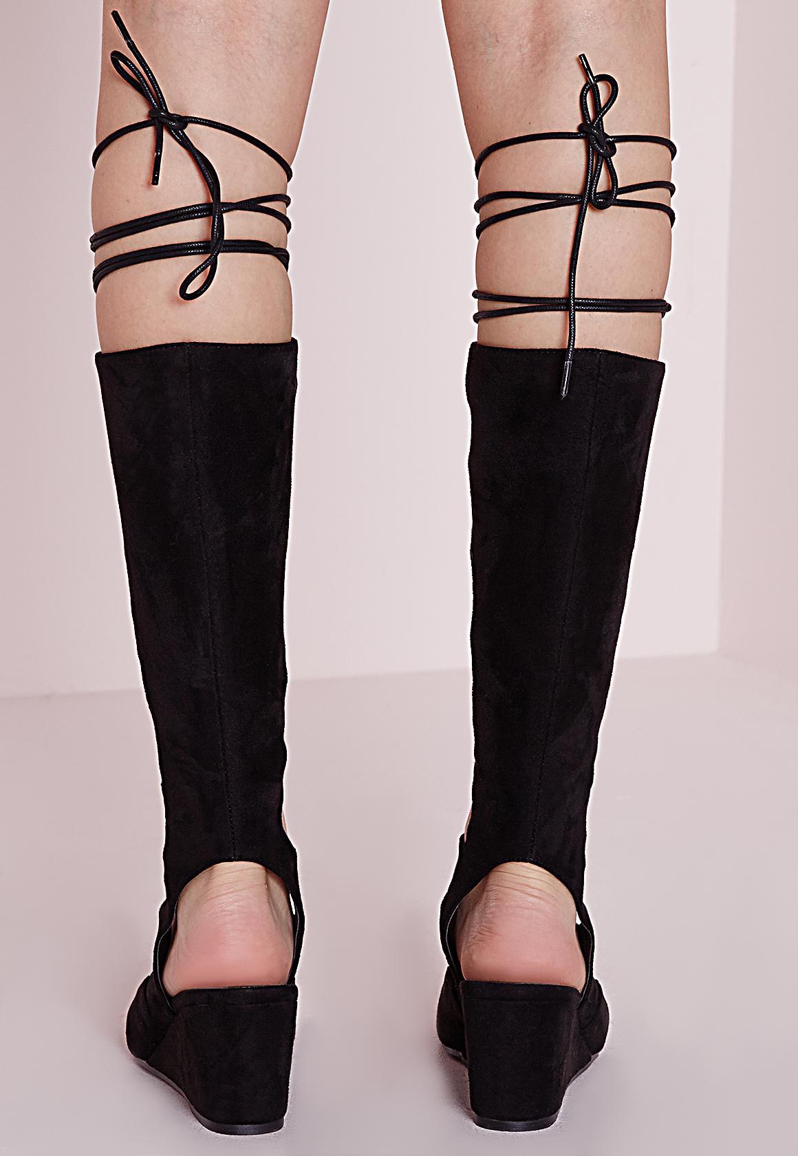 knee high gladiator wedge sandals