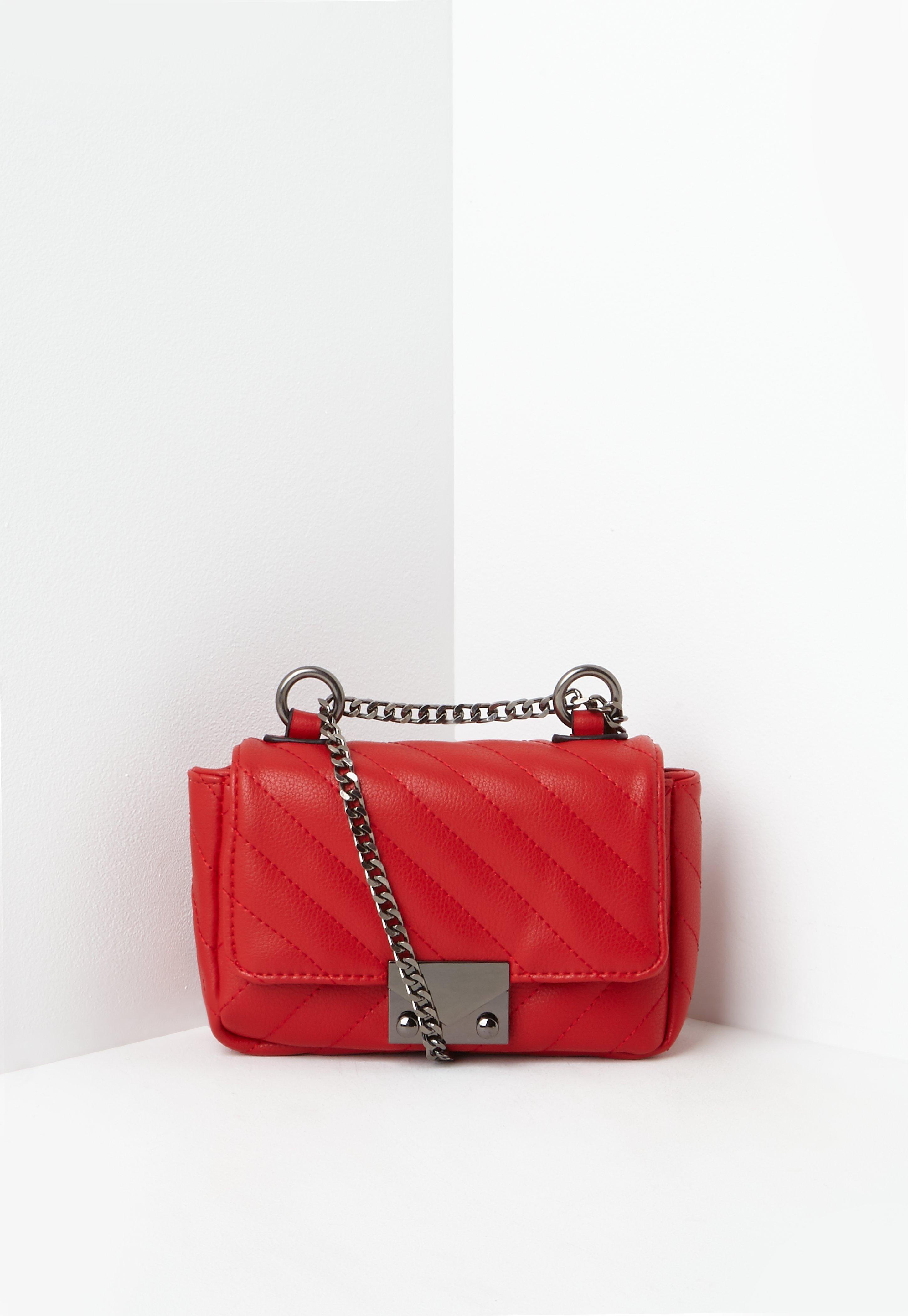 Lyst - Missguided Red Faux Leather Quilted Cross Body Bag in Red