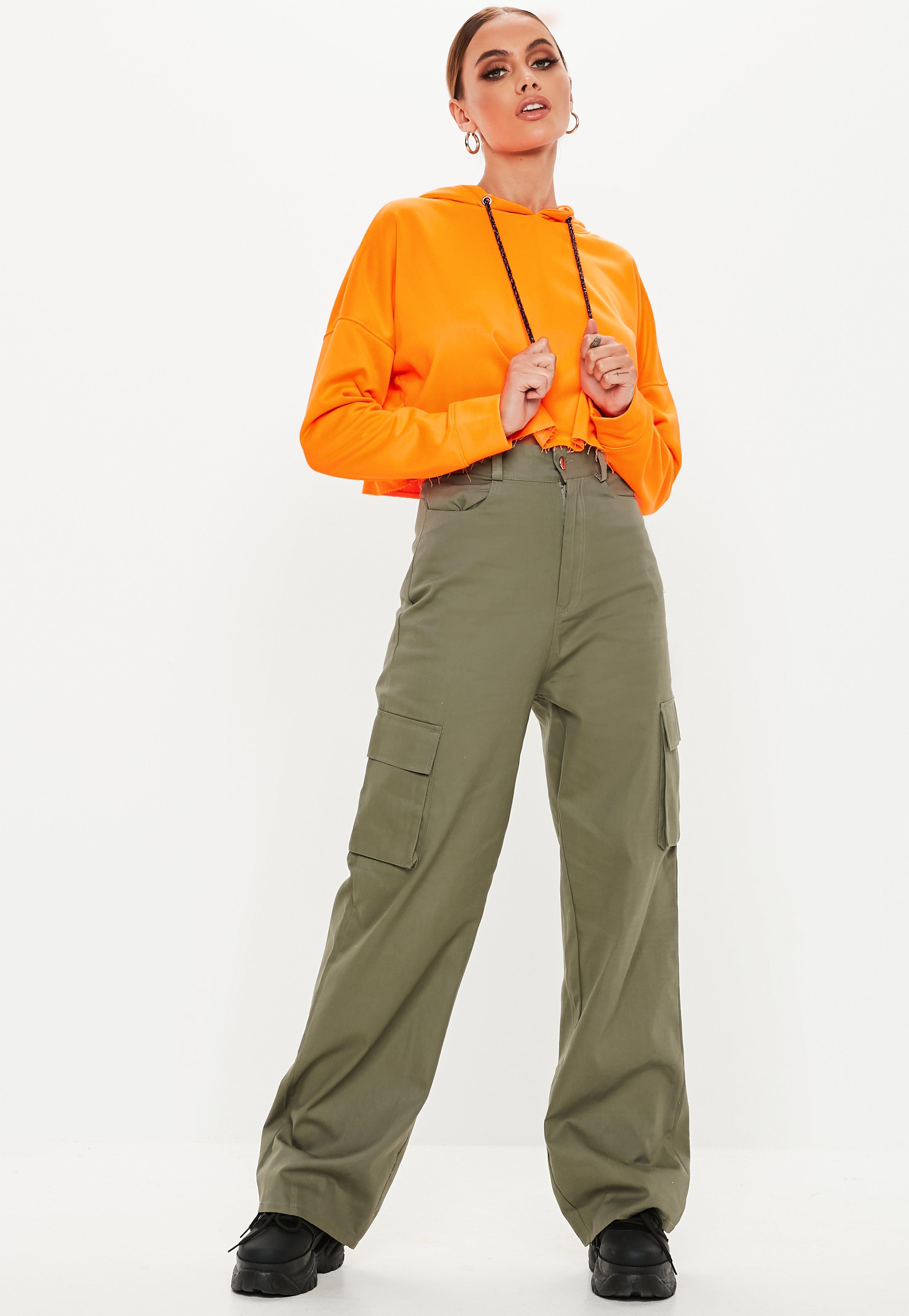 womens khaki cargo trousers