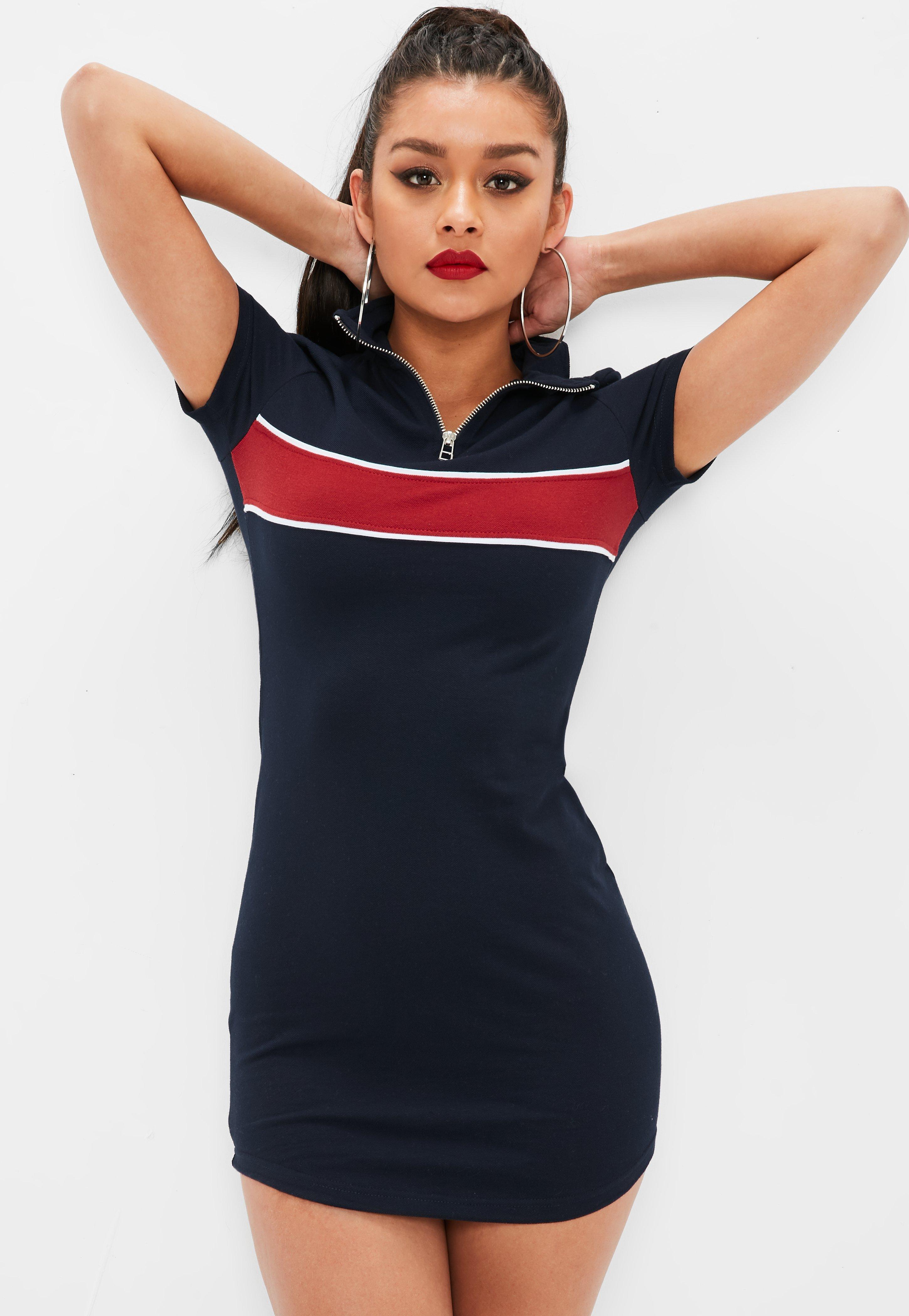 Lyst Missguided Navy Polo Shirt Dress in Blue