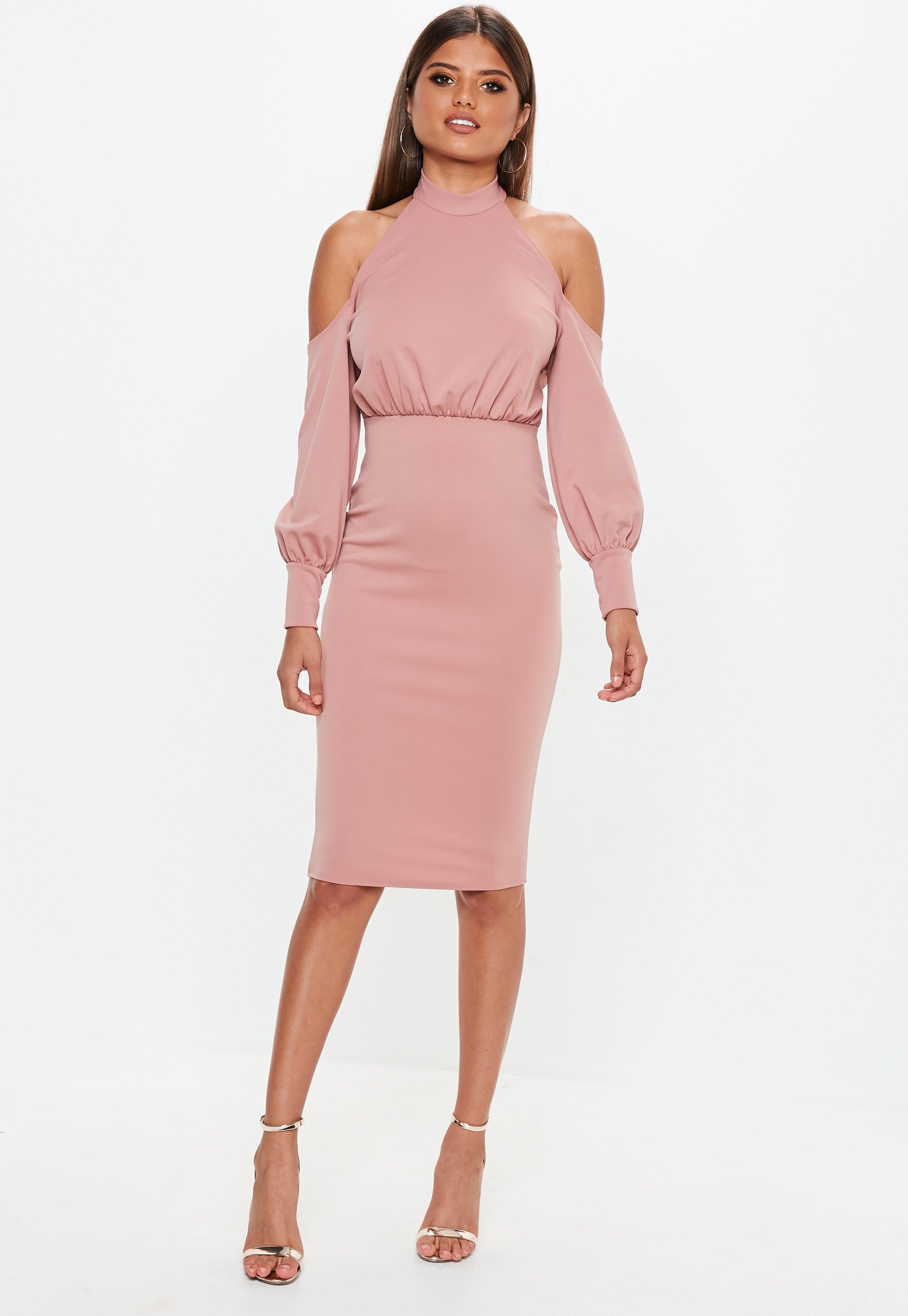 Rose Pink Halter Dress