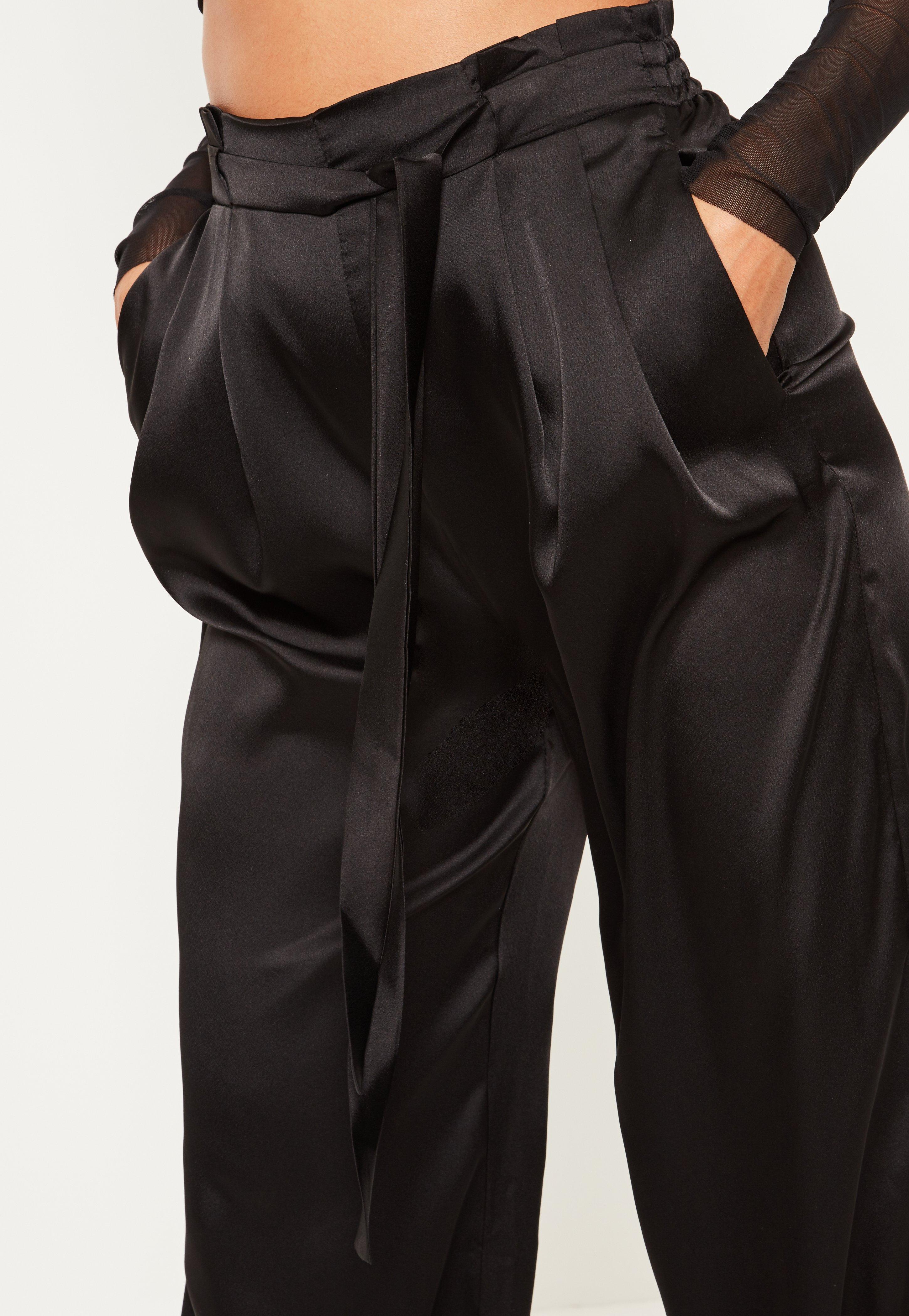 black tie waist pants