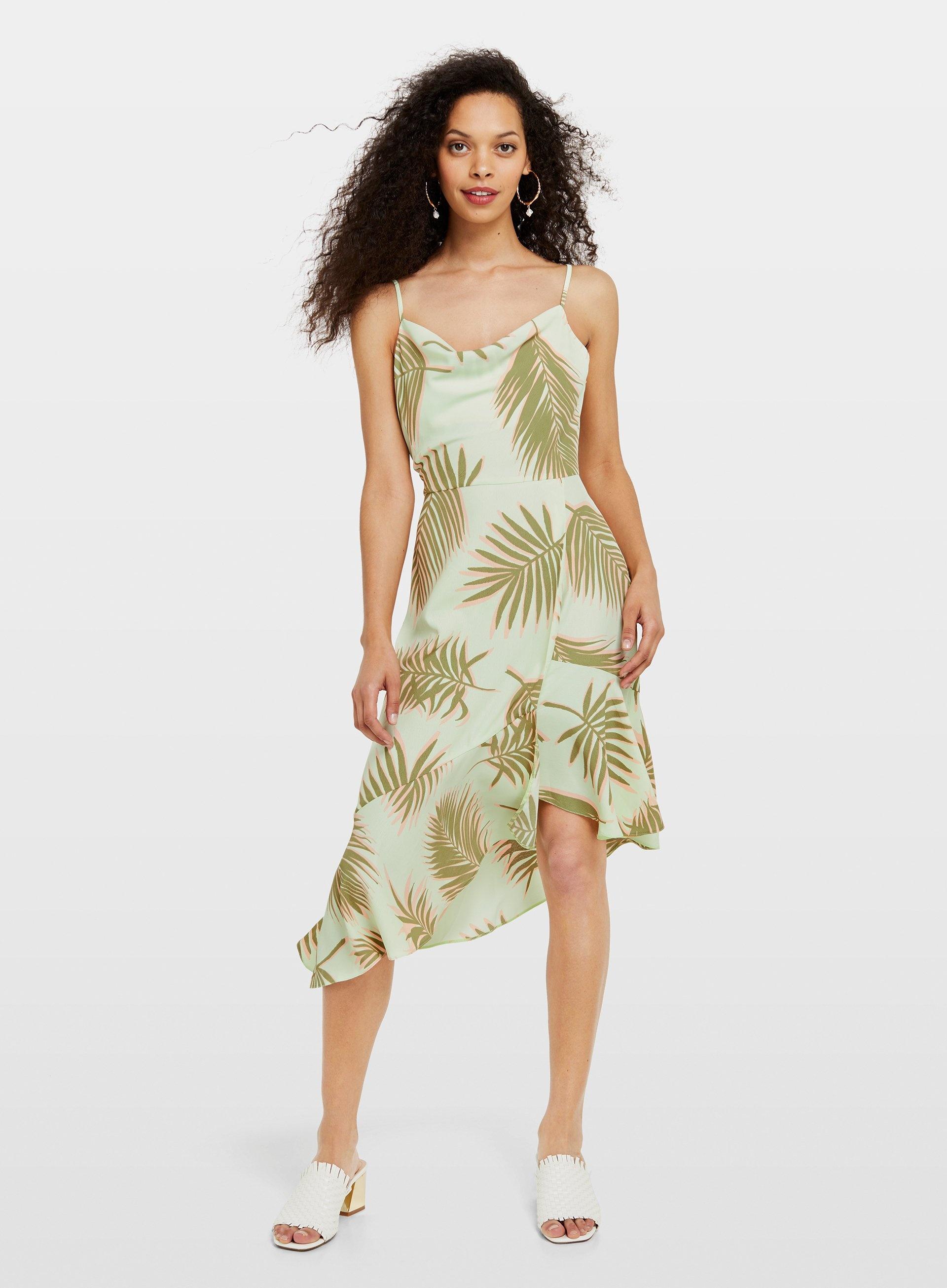 Miss Selfridge Petite Pale Green Asymmetric Skater Dress in Green Lyst