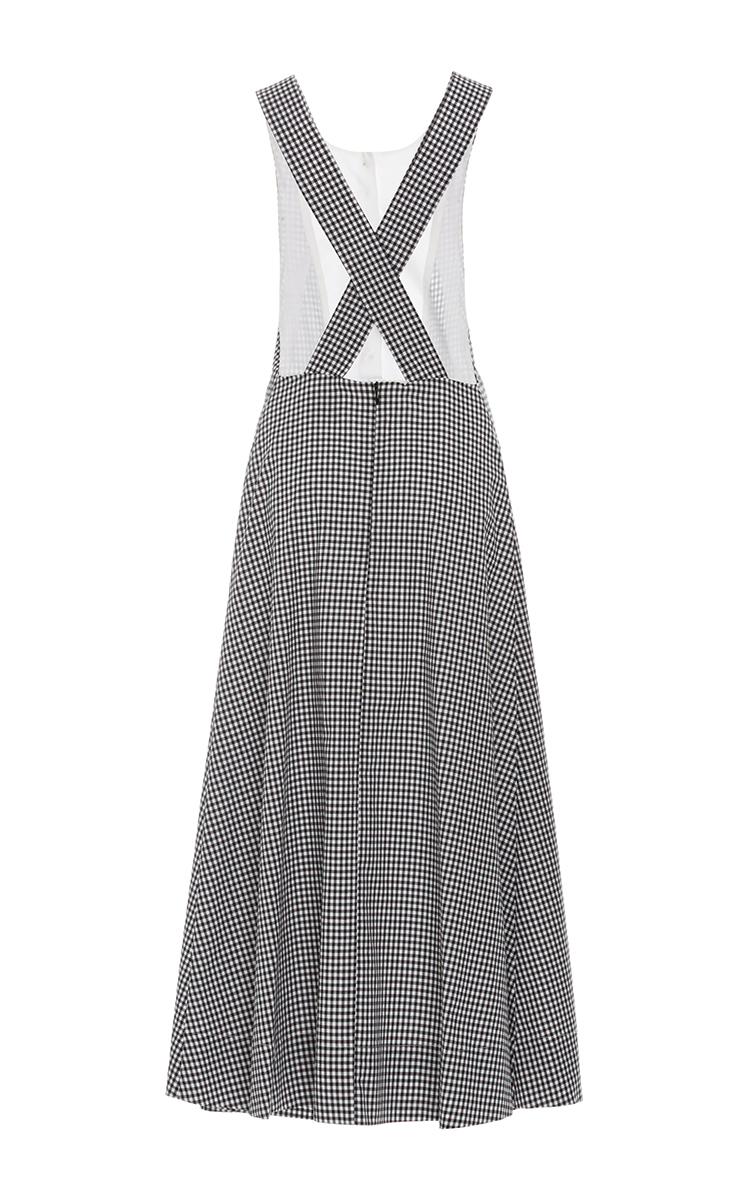 Lyst Macgraw Wafer Gingham Midi Dress In Gray lyst macgraw wafer gingham midi dress in gray