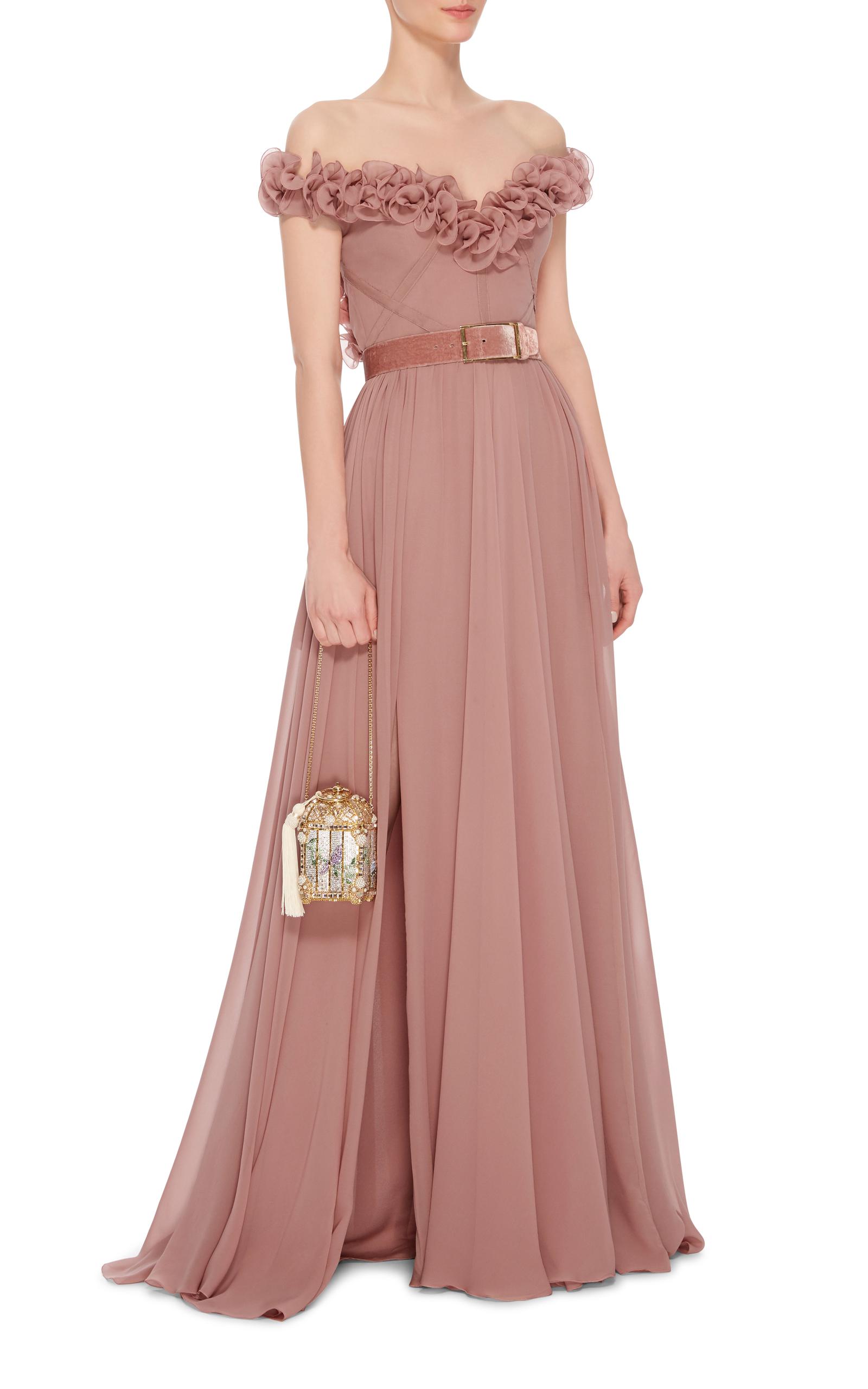 Lyst - Elie Saab Sleeveless Ruffled Gown in Pink