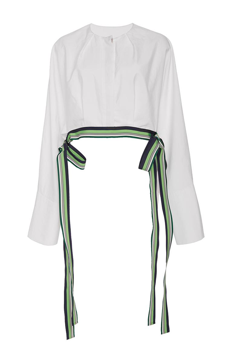 lyst diane furstenberg cropped ribbon trim blouse in lyst diane furstenberg cropped ribbon trim blouse in