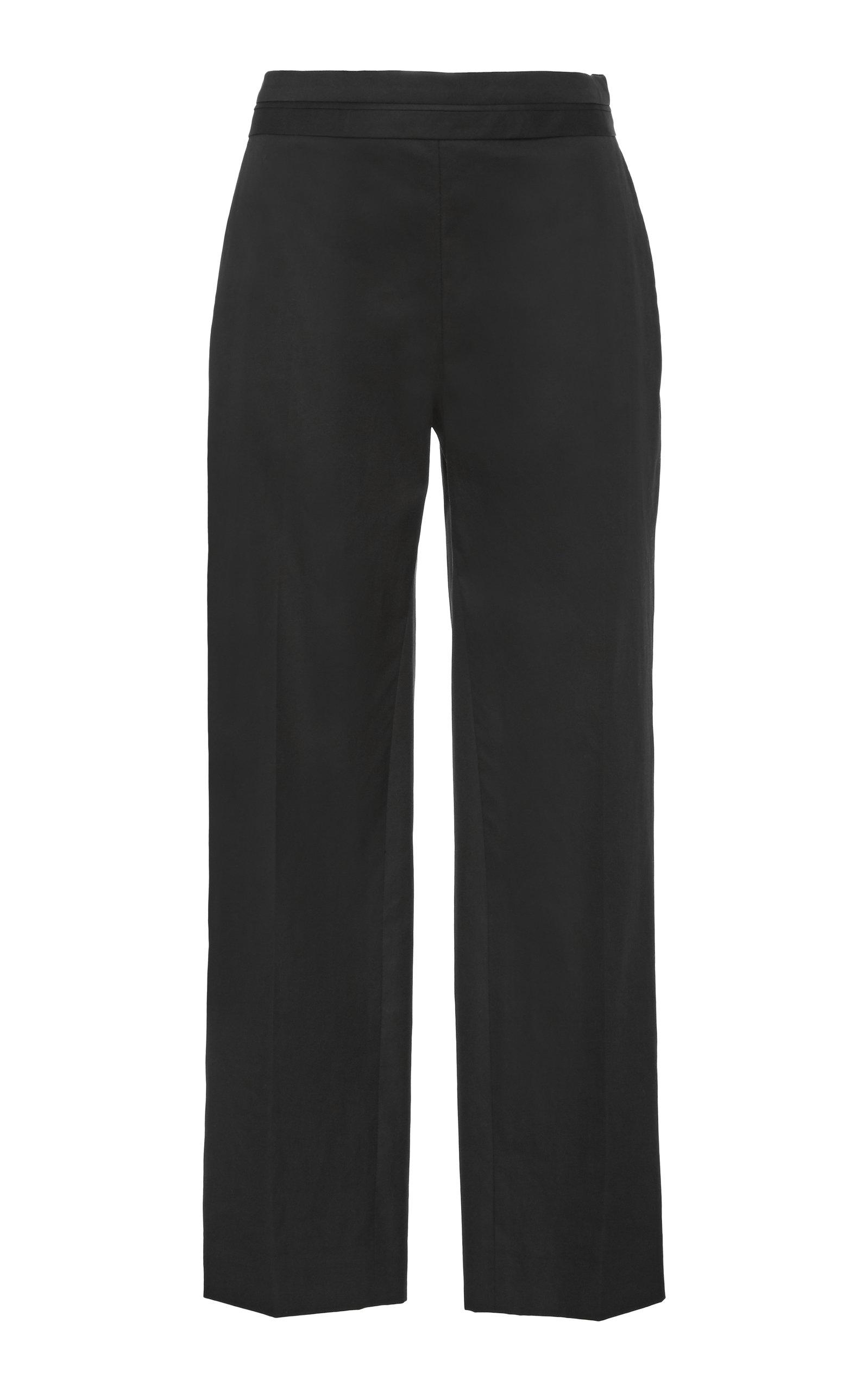 The Row Henry Cropped Cotton Straight-leg Pants in Black - Lyst