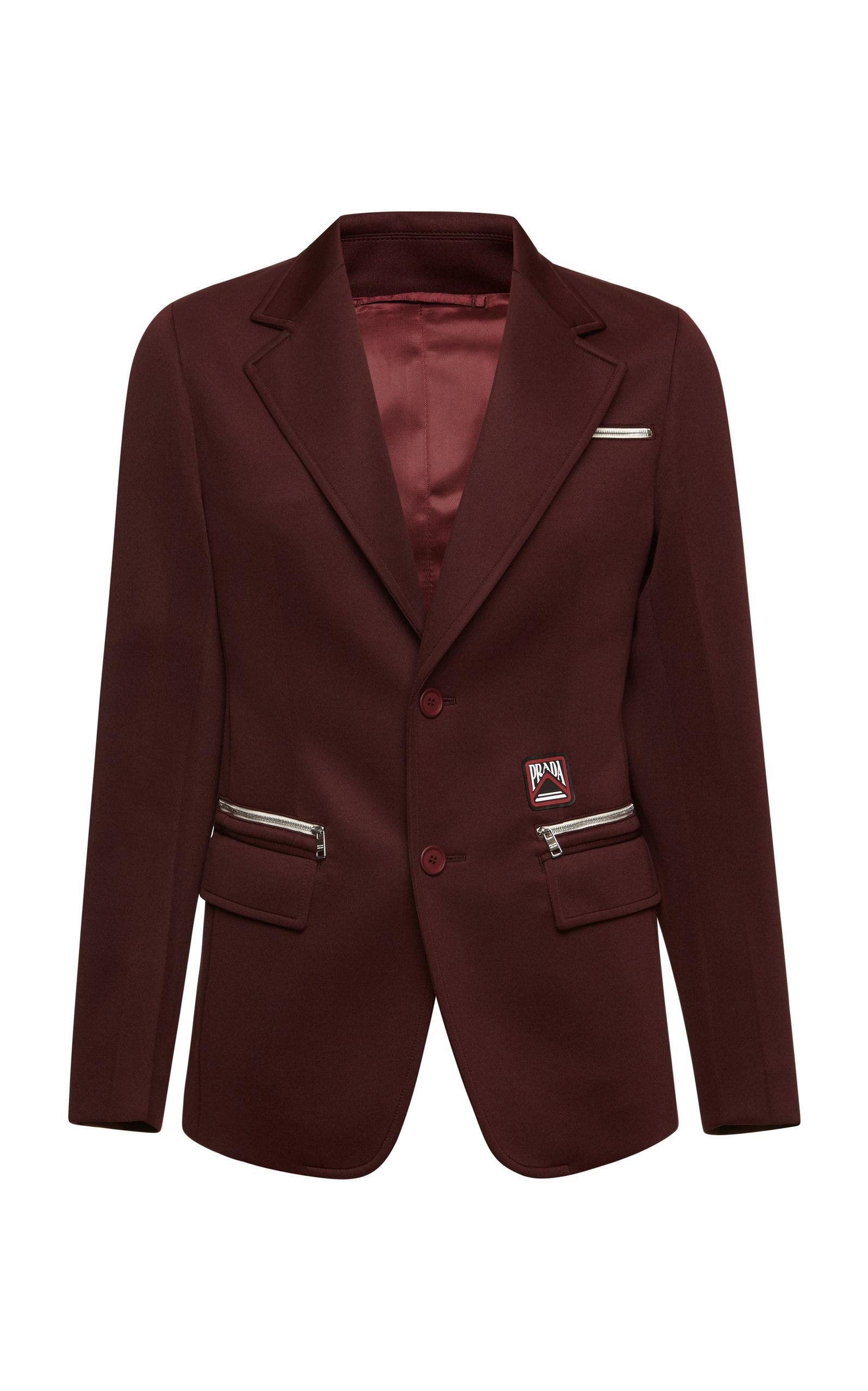 red jersey blazer