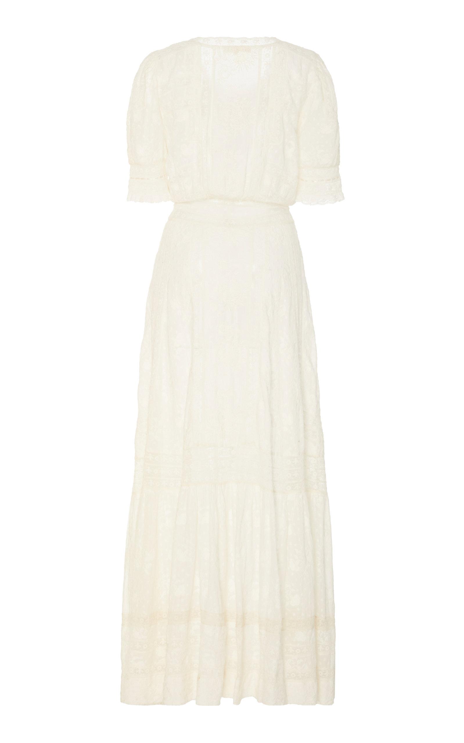 LoveShackFancy Minka Cotton Eyelet Maxi Dress in White - Lyst