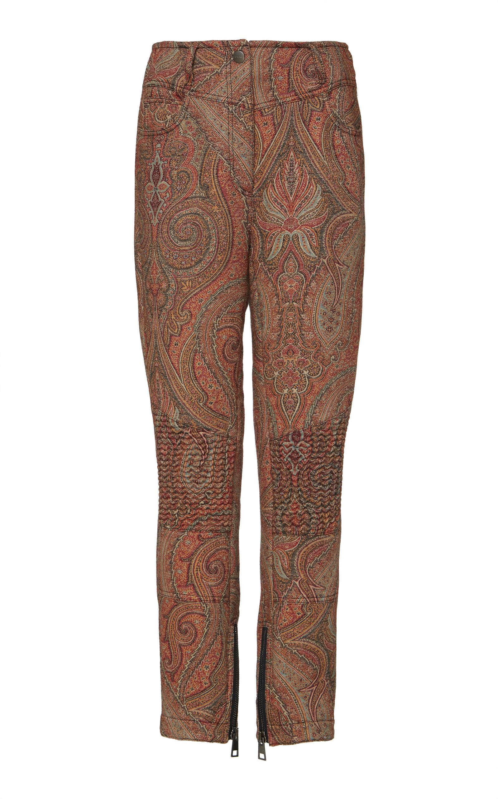 Lyst - Etro Paisley Wool-silk Skinny Pants in Brown