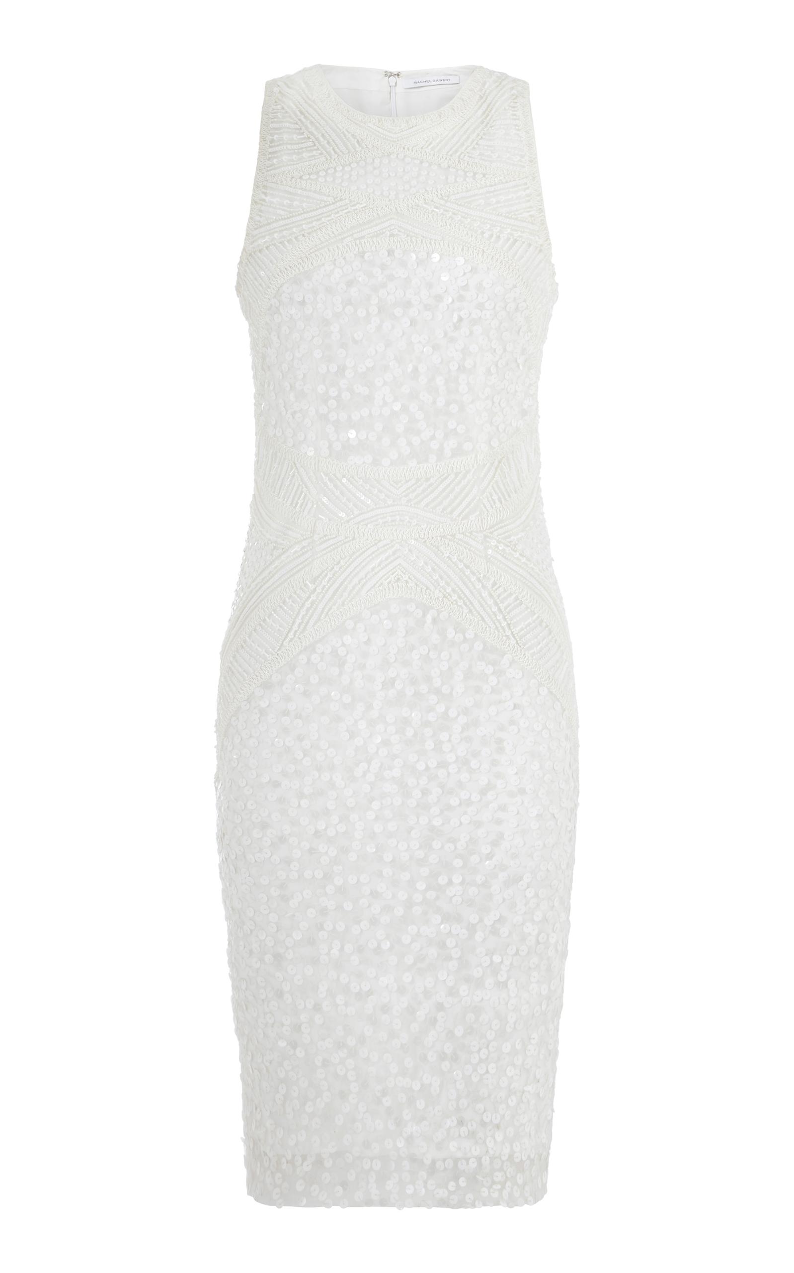Rachel gilbert Renee Embellished Mini Dress in White | Lyst