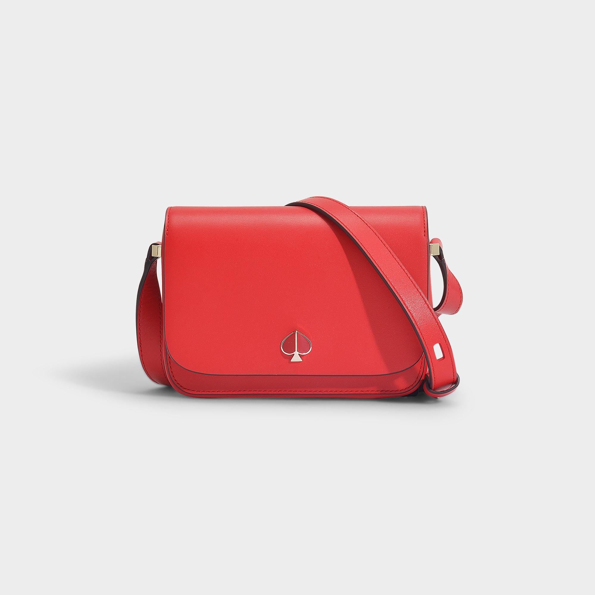 Kate Spade Nicola Small Flap Shoulder Bag In Red Leather in Red Lyst