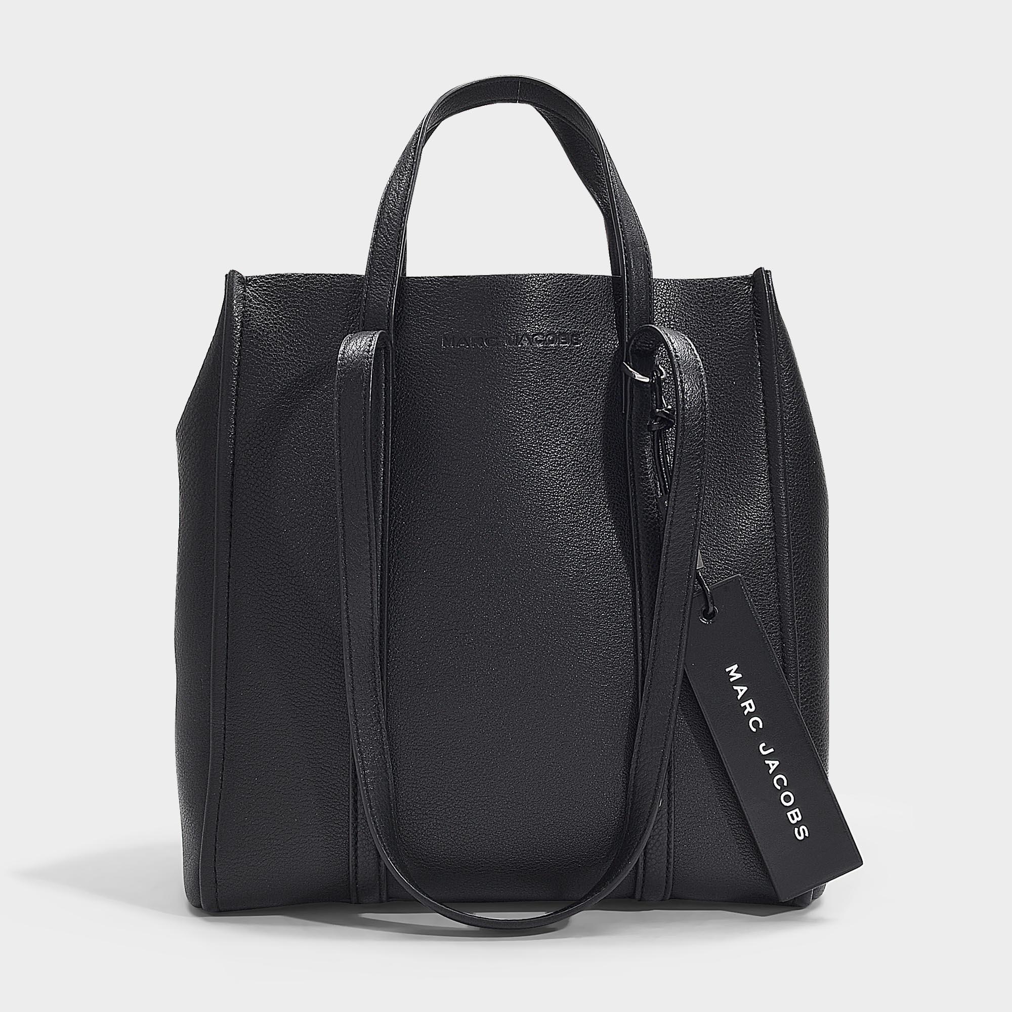 Lyst - Marc Jacobs The Tag Tote In Black Leather in Black - Save 18%
