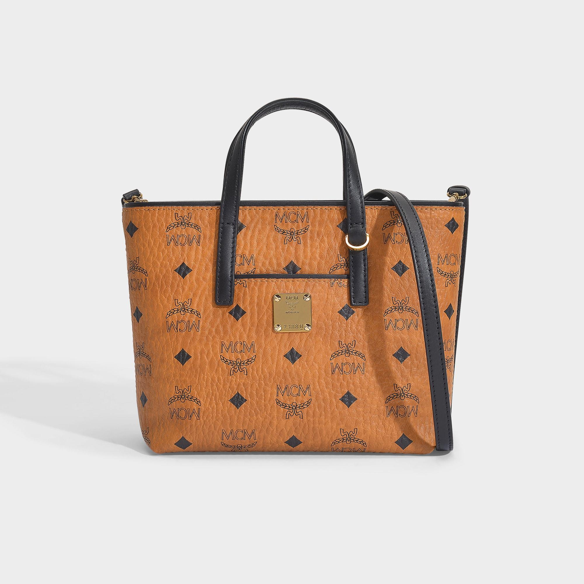 mcm anya tote cognac