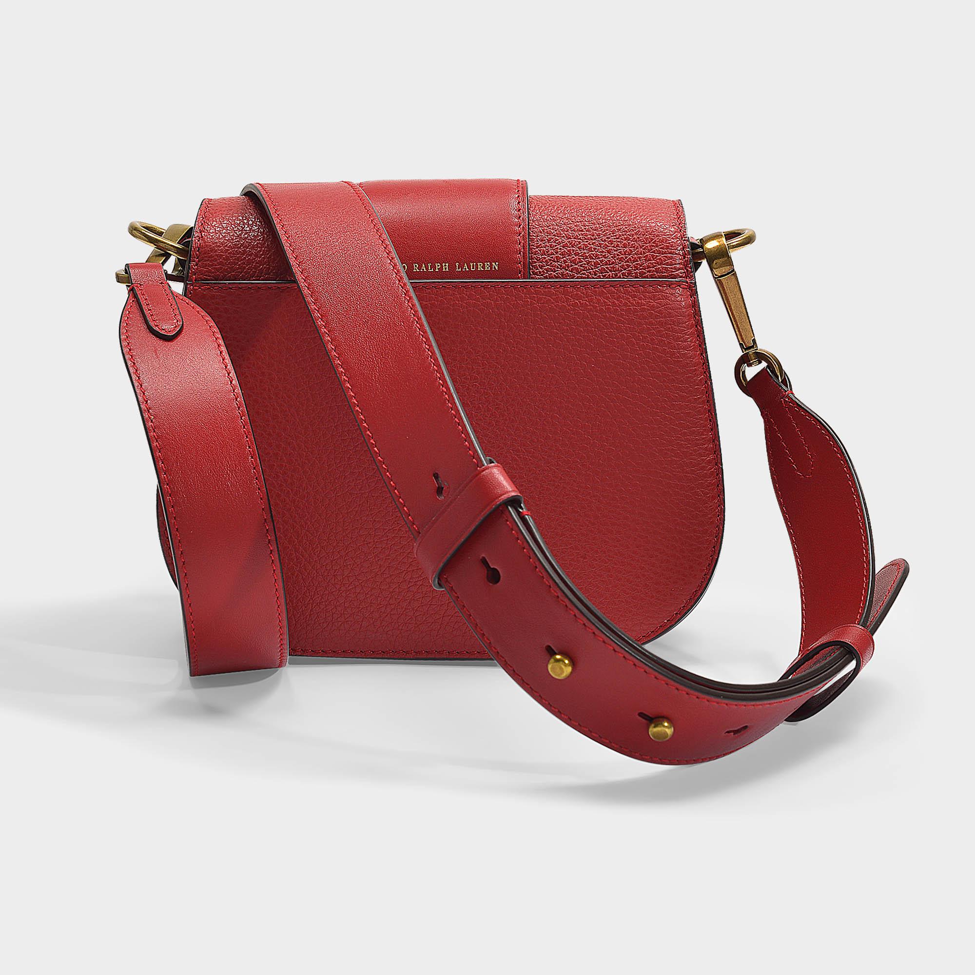 Lyst - Polo Ralph Lauren Lennox Medium Crossbody Bag In Scarlet Pebble ...