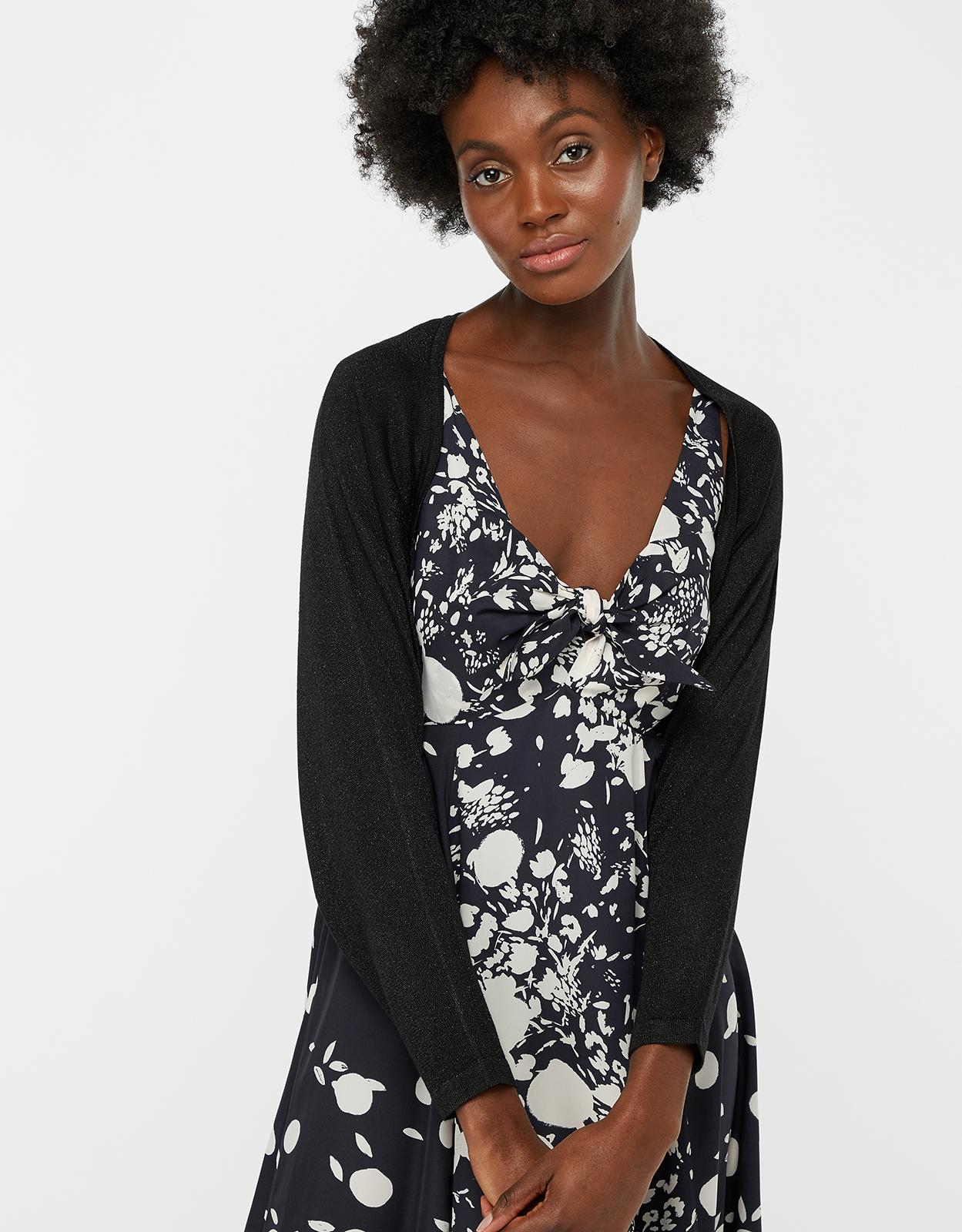 Monsoon Daisy Dolman Shrug in Black - Lyst