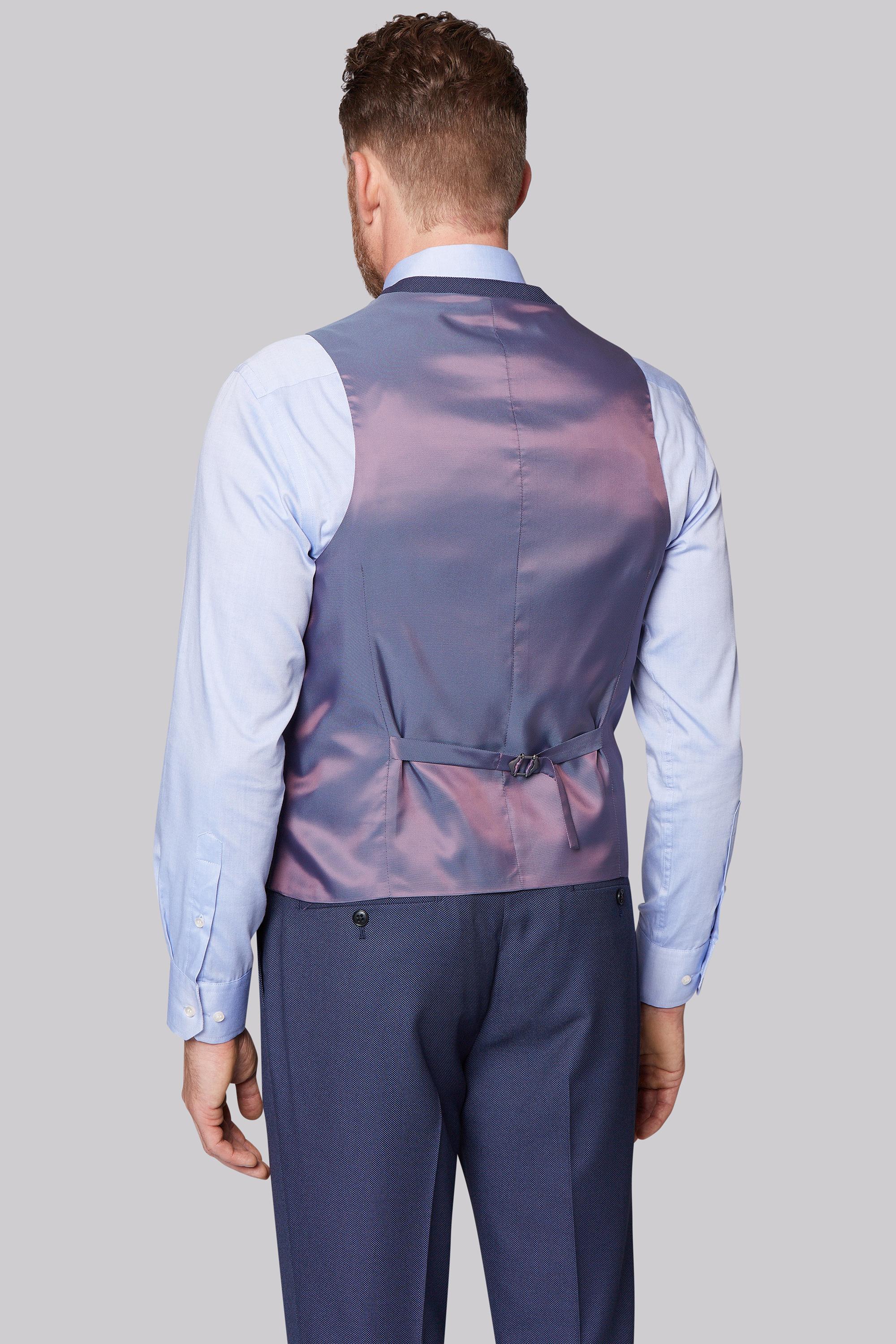 Moss Esq. Synthetic Regular Fit Blue Birdseye Waistcoat for Men - Lyst