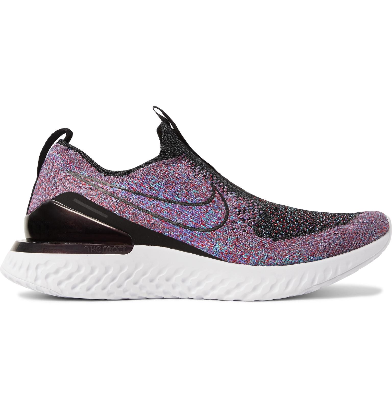 Nike Epic Phantom React Flyknit Slip-on Running Sneakers in Purple for ...