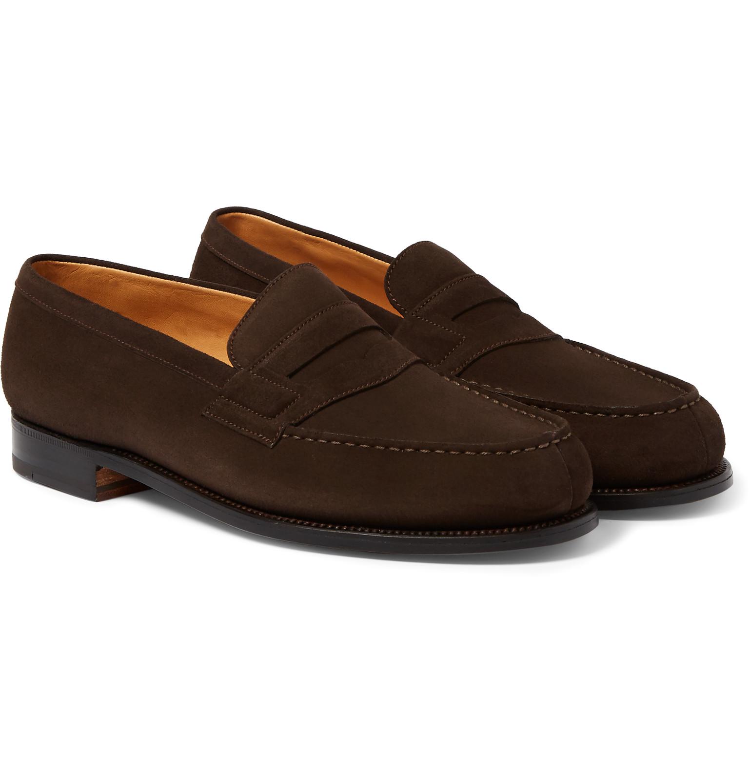 Lyst - J.M. Weston 180 The Moccasin Suede Loafers in Brown for Men