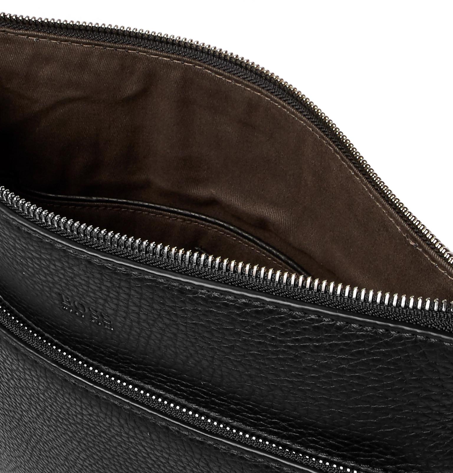 Boss Crosstown Full Grain Leather Messenger Bag In Black For Men Lyst Full Grain Leather Messenger Bag For Men Lyst View Fullscreen