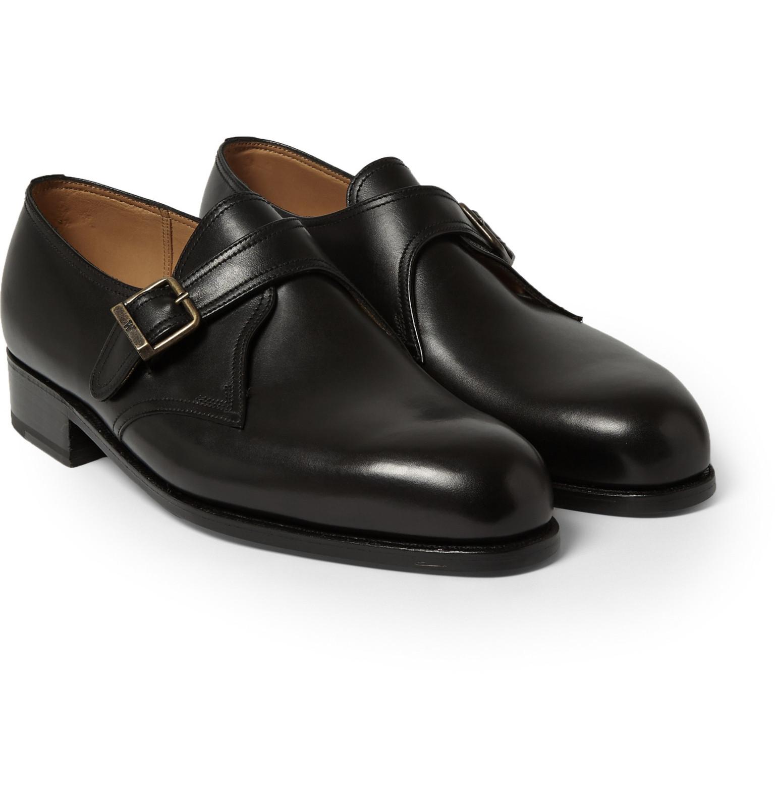 J.m. weston 531 Leather Monk Strap Shoes in Black for Men Lyst