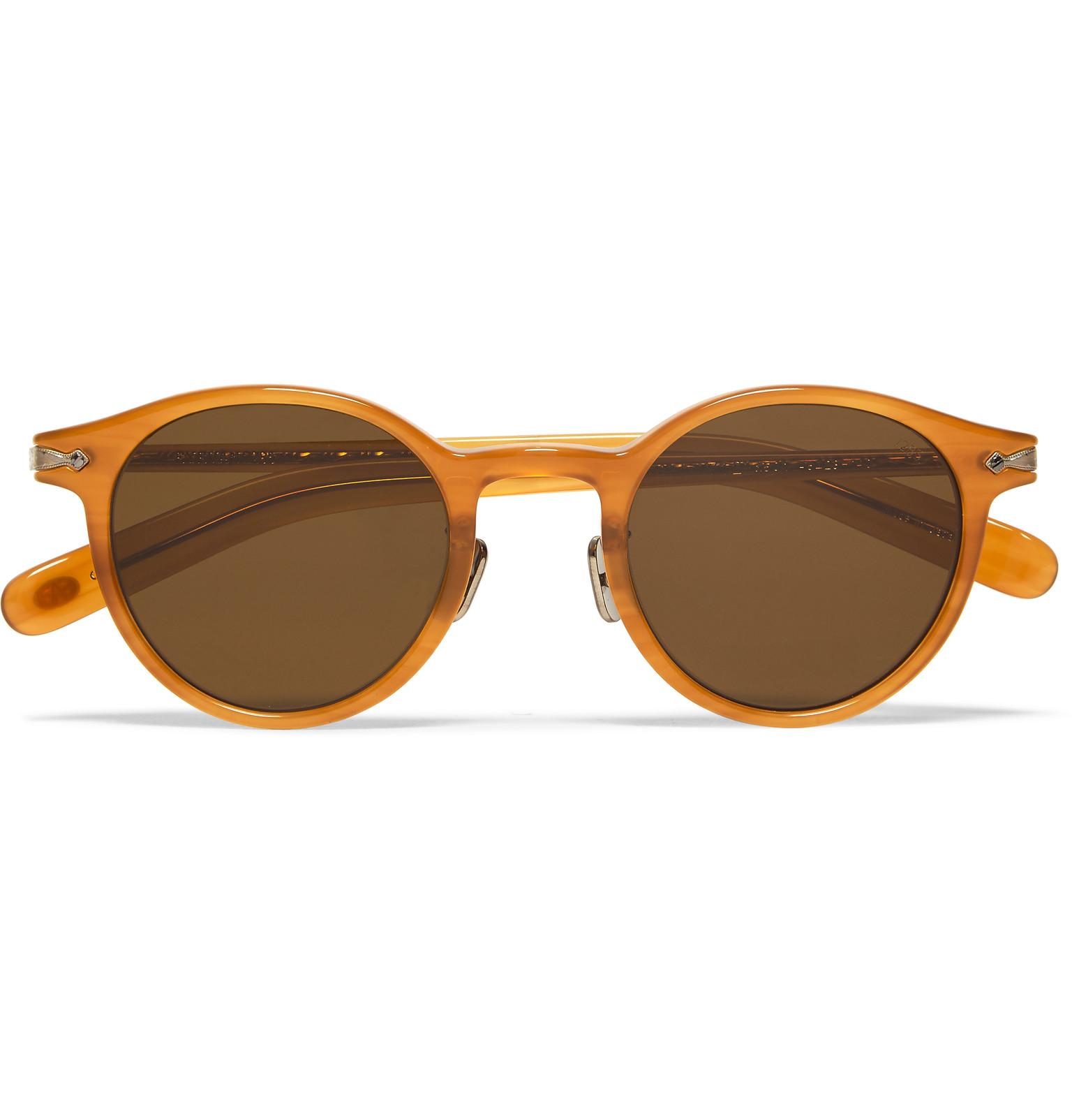 Eyevan 7285 Round-frame Acetate Polarised Sunglasses in Orange for Men | Lyst