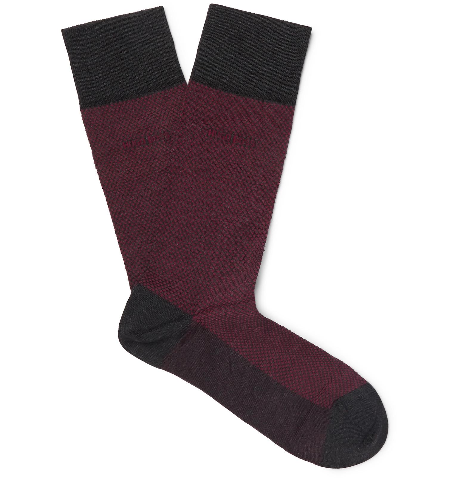 BOSS Polka-dot Mercerised Stretch-cotton Socks in Red for Men - Lyst