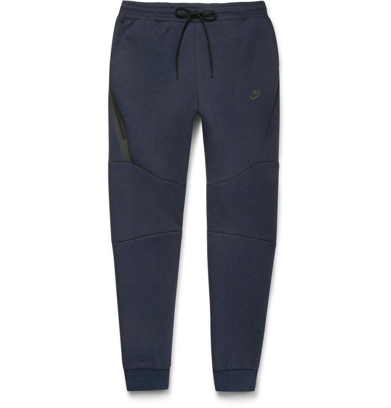 Lyst - Nike Tapered Cotton-blend Tech Fleece Sweatpants in Blue for Men
