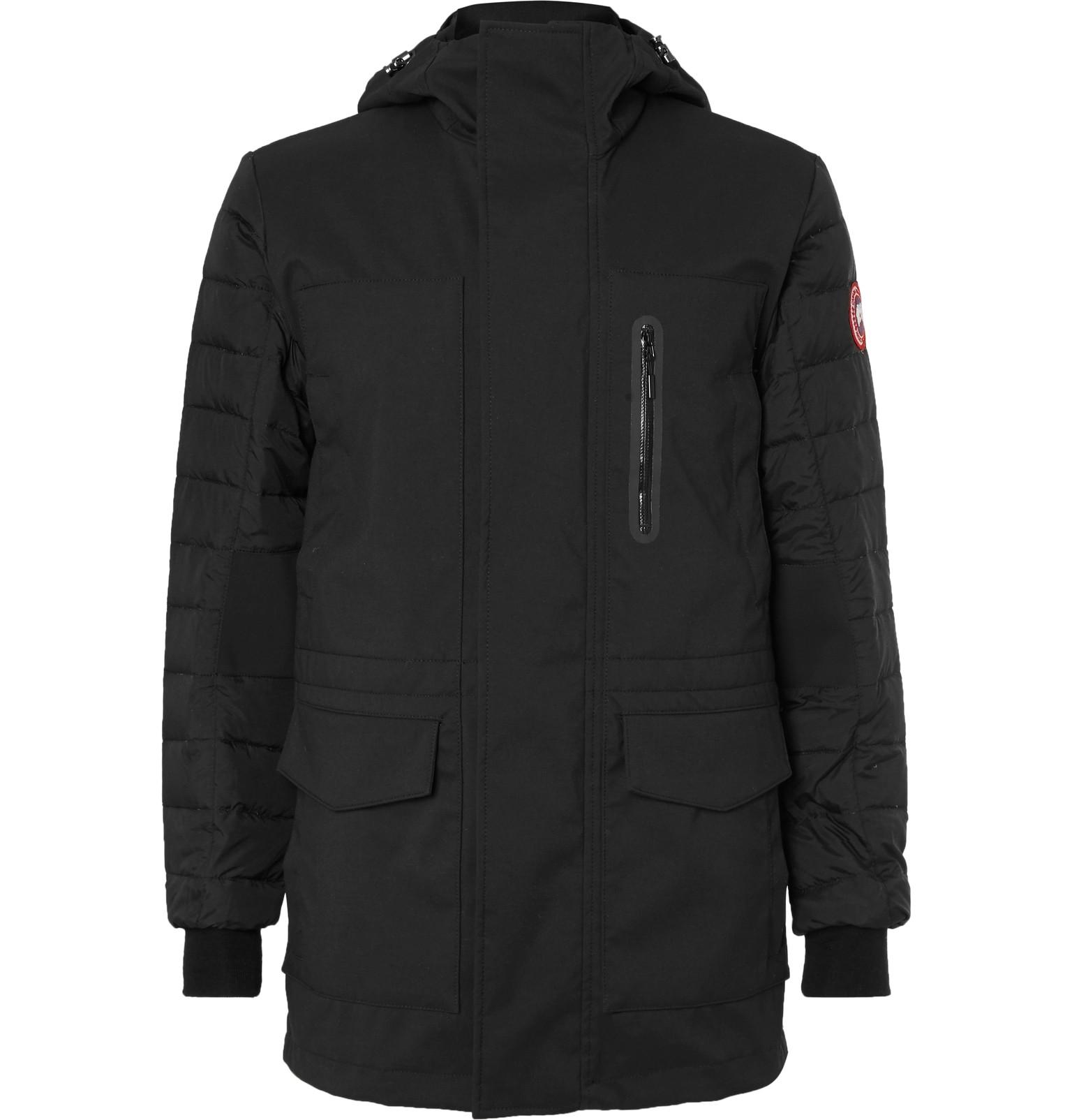 Canada goose Selwyn Quilted Shell And Canvas Hooded Down Coat in Black ...