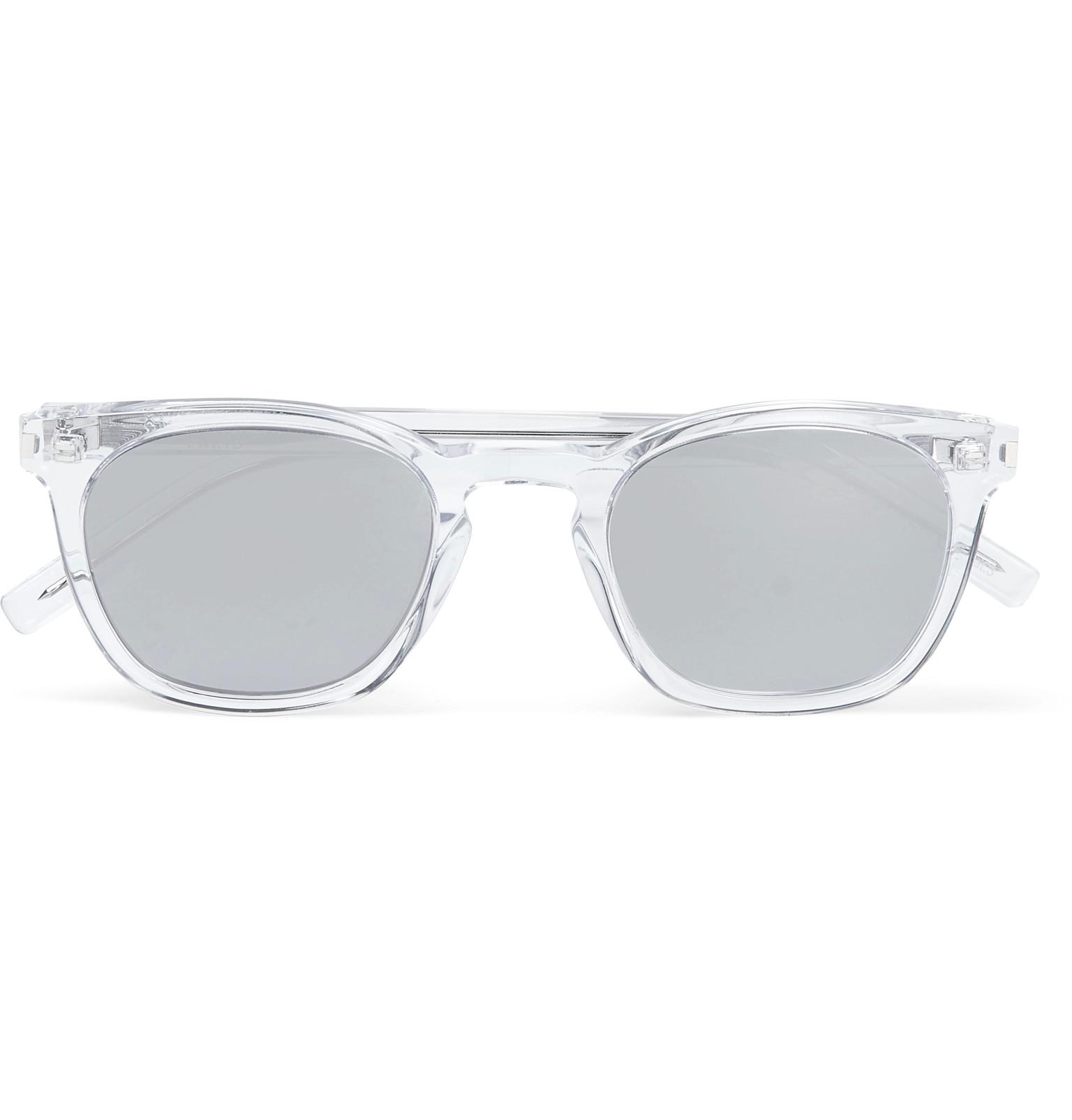 Saint Laurent Squareframe Acetate Mirrored Sunglasses in Gray for Men