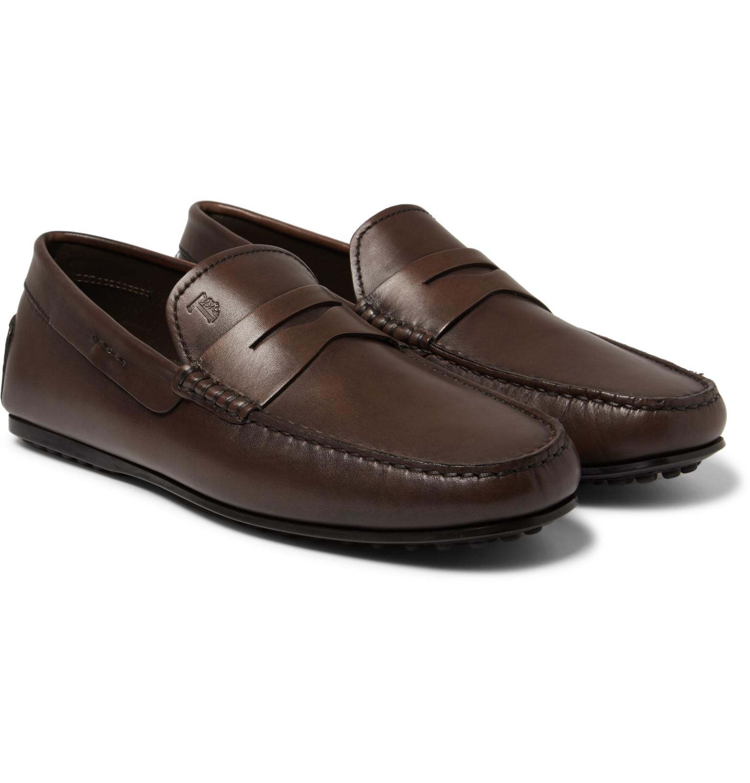 Lyst - Tod&#39;S City Gommino Leather Loafers in Brown for Men