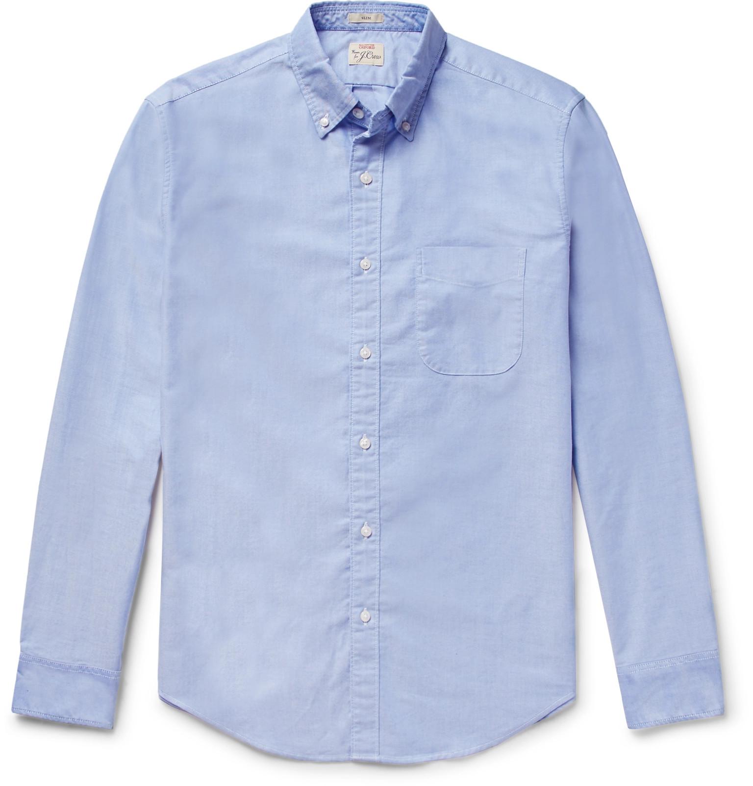 J.Crew Slim-fit Button-down Collar Pima Cotton Oxford Shirt in Blue for ...