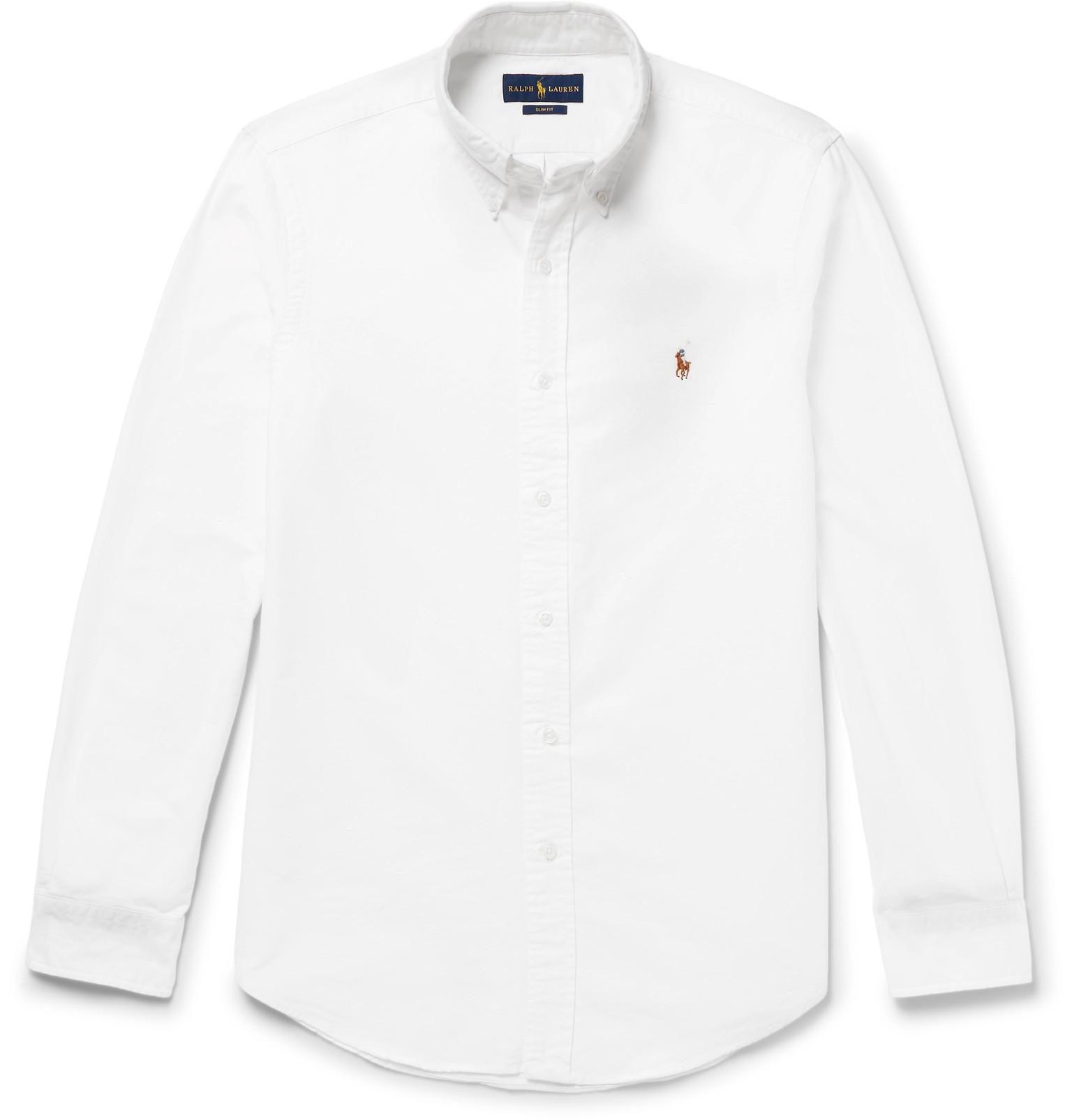 Lyst - Polo Ralph Lauren Slim-fit Cotton Oxford Shirt in White for Men