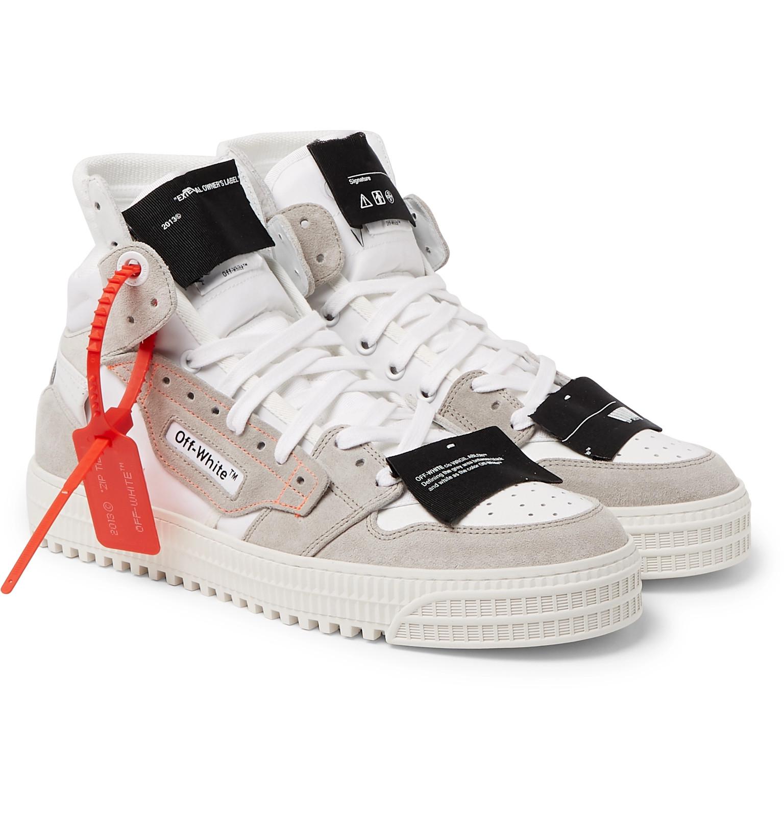 Off-White c/o Virgil Abloh 3.0 Off-court Suede, Leather And Canvas High ...