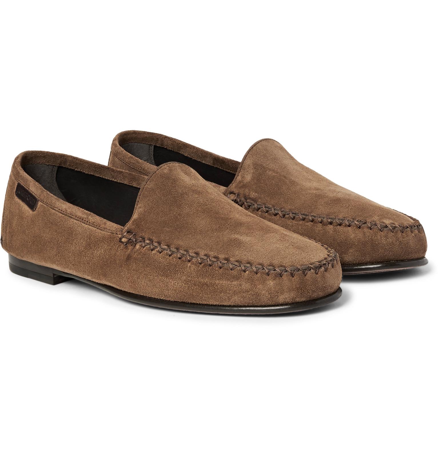 Lyst - Tom Ford Howard Suede Loafers in Brown for Men