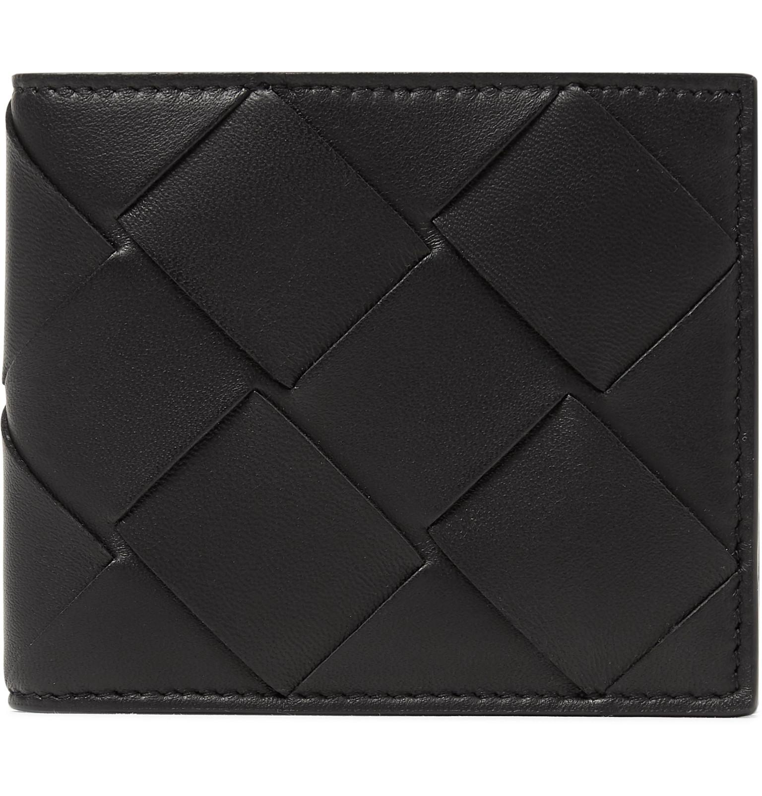 Bottega Veneta Intrecciato Leather Billfold Wallet in Black for Men - Lyst