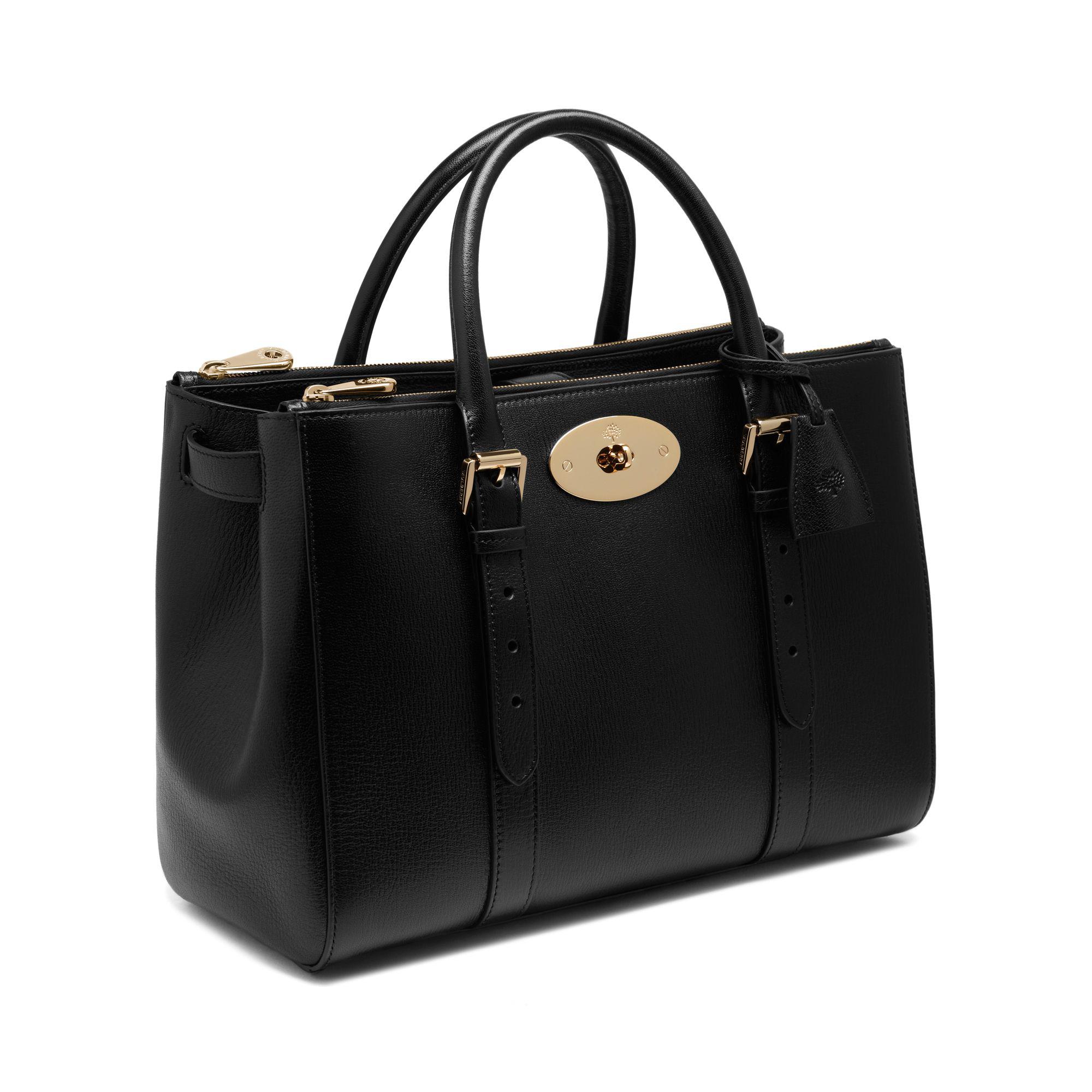 Lyst - Mulberry Bayswater Double Zip Tote Bag in Black