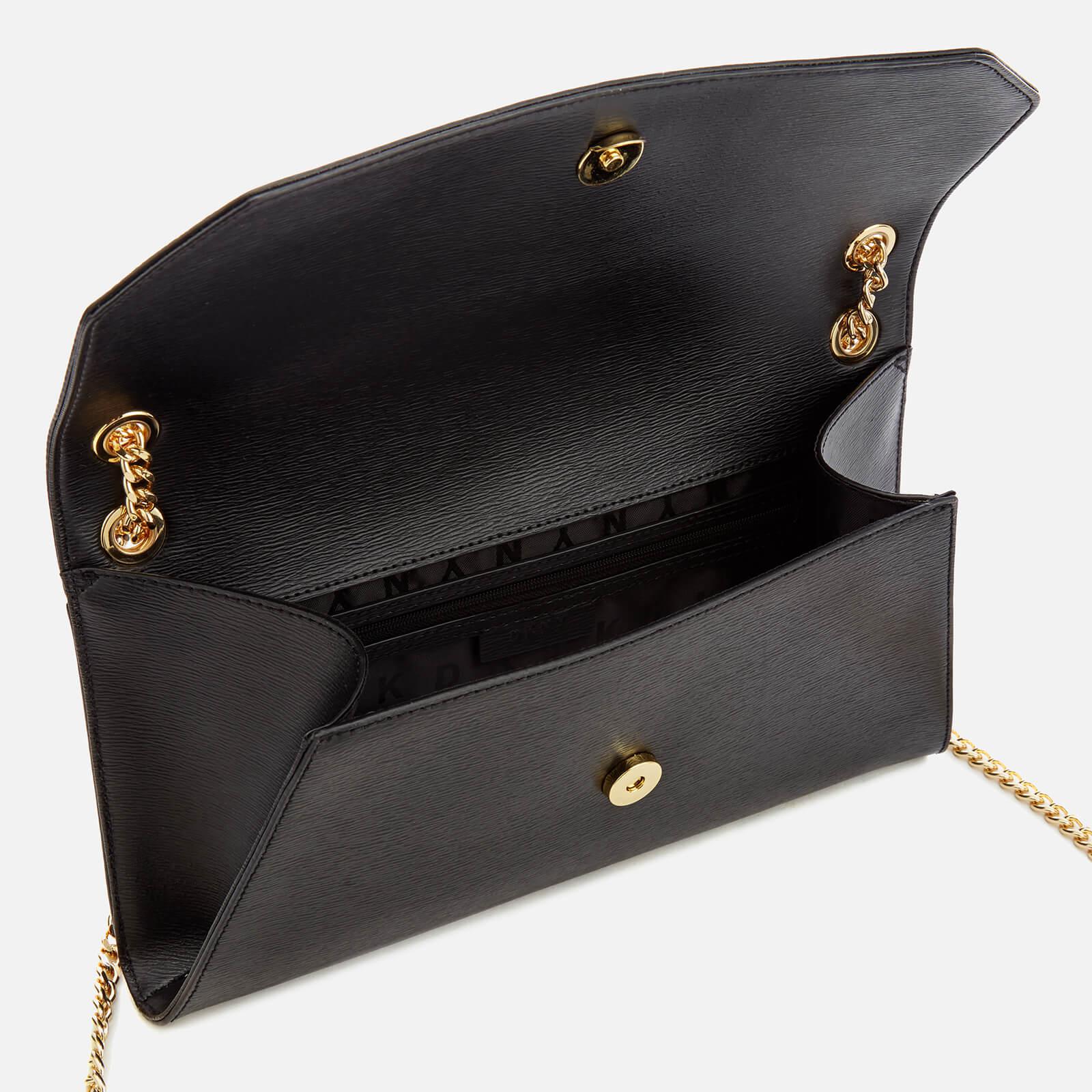 DKNY Leather Bryant Envelope Clutch Bag in Black - Lyst